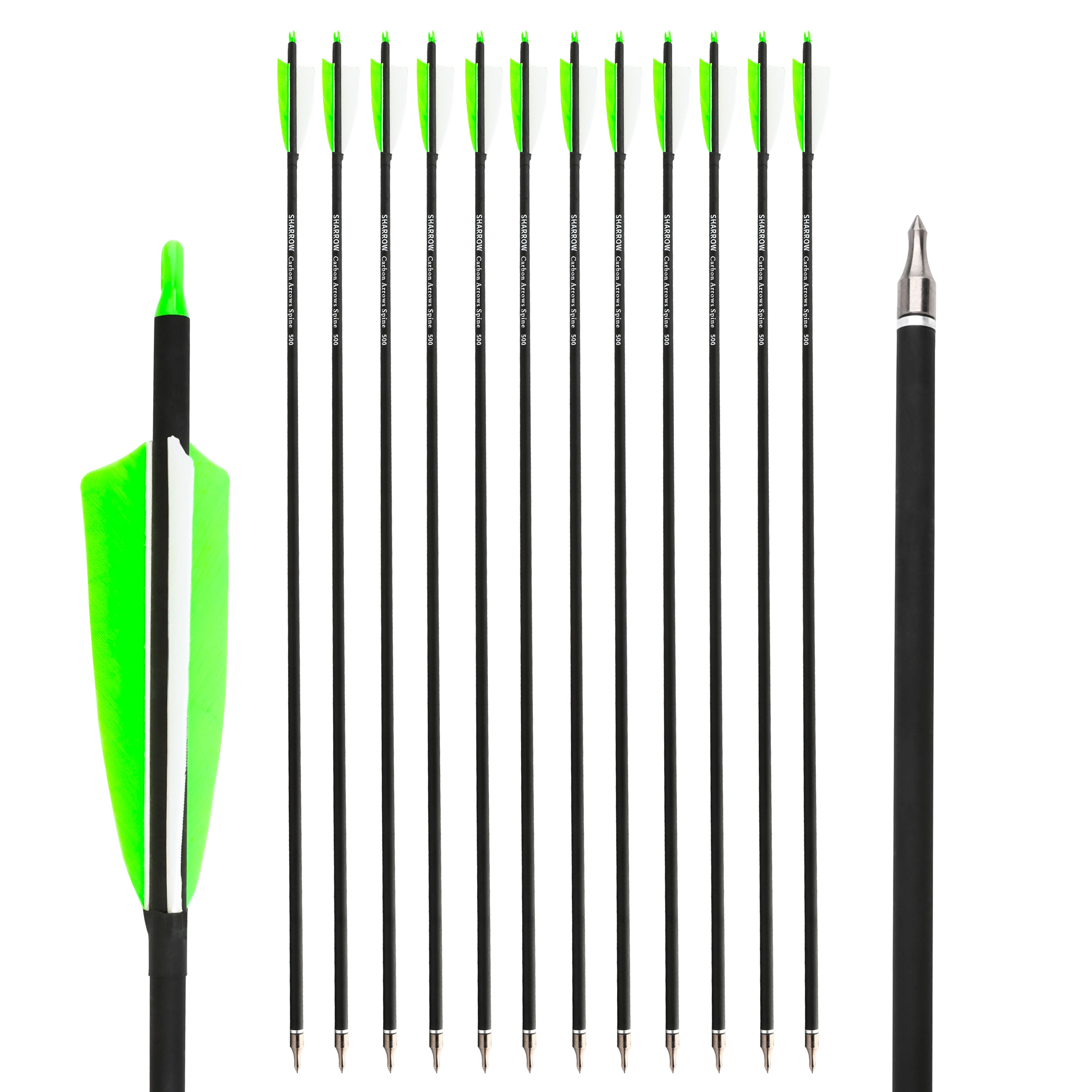 🎯SHARROW Archery Carbon Arrows for Compound Recurve Bow Competition-AMEYXGS Archery