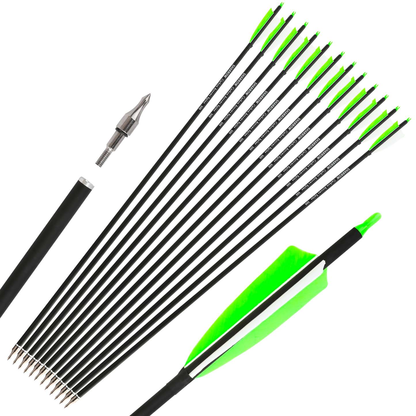 🎯SHARROW Archery Carbon Arrows for Compound Recurve Bow Competition-AMEYXGS Archery