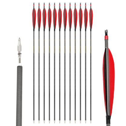 SHARROW Archery Pure Carbon Arrows Hunting Practice Arrow