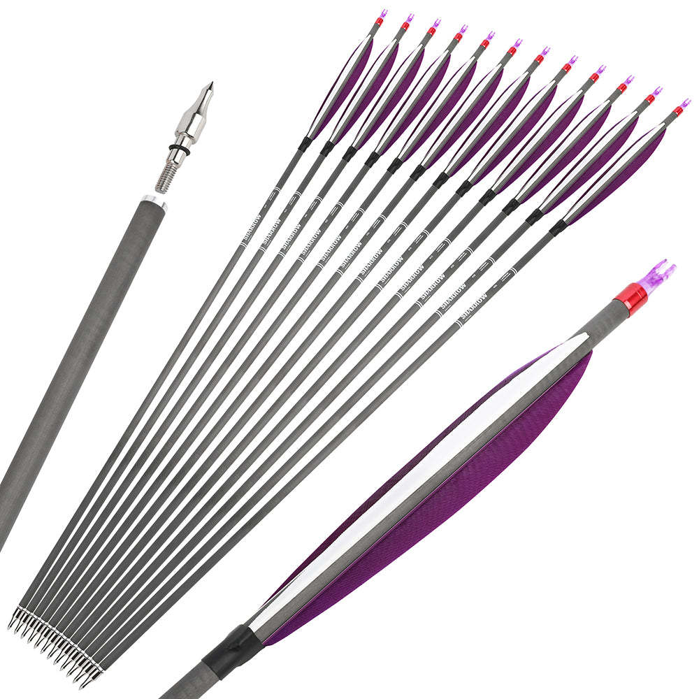 🎯SHARROW Archery Pure Carbon Arrows Hunting Practice Arrow-AMEYXGS Archery