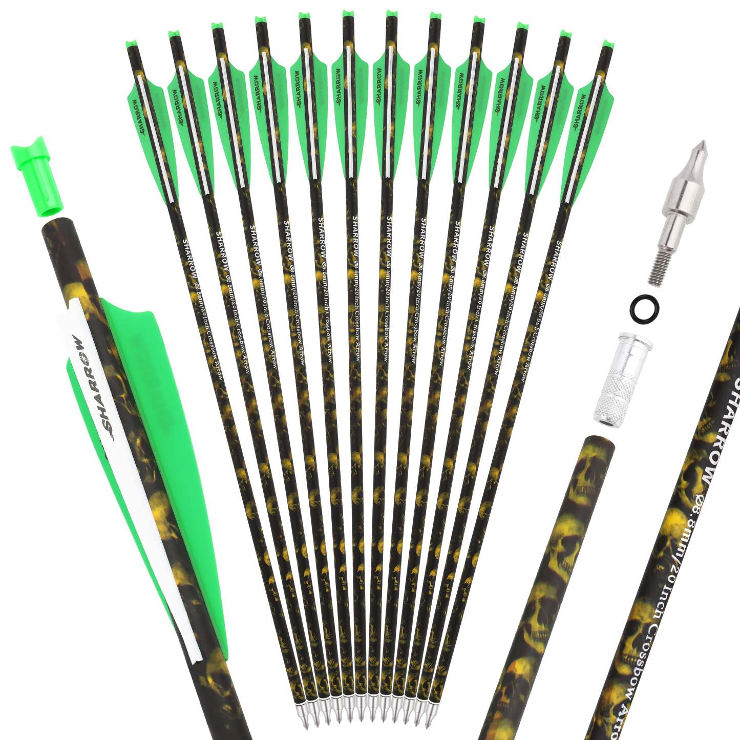 🎯AMEYXGS Crossbow Bolts - 16/17/18/20/22 Inch Camo Carbon Shaft Arrows-AMEYXGS Archery