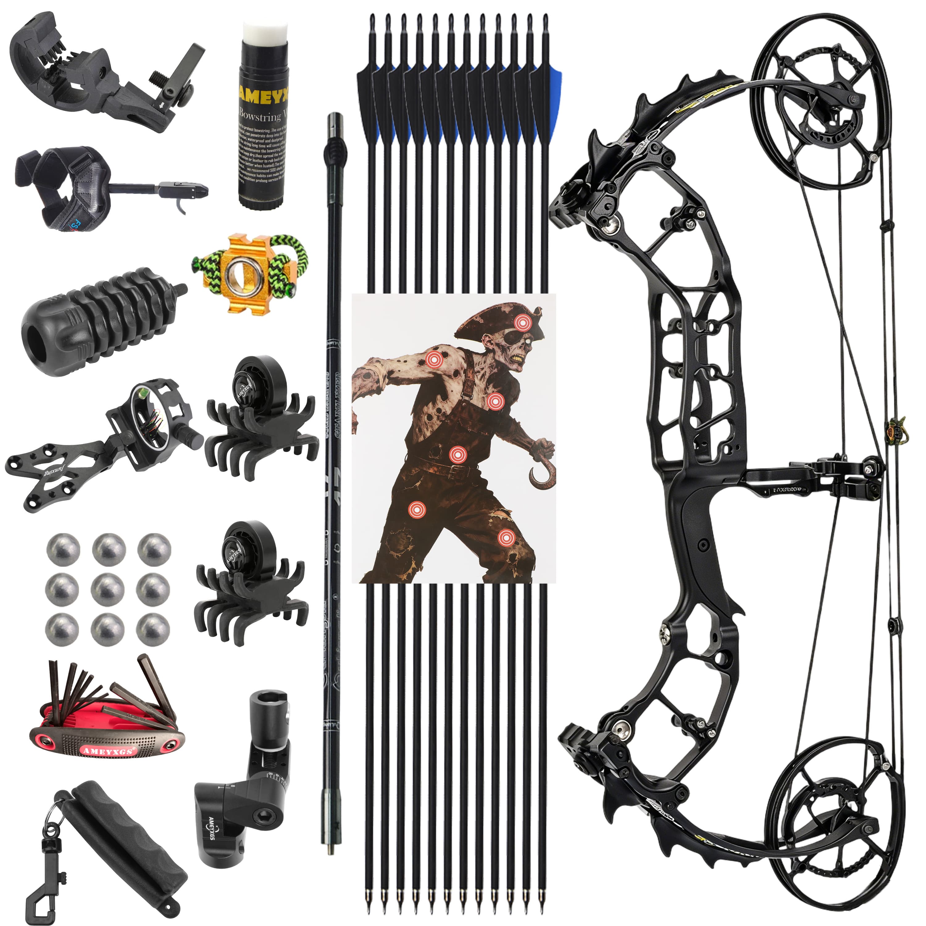 SPG 40-70lbs Target Compound Bow Kit Hunting Archery