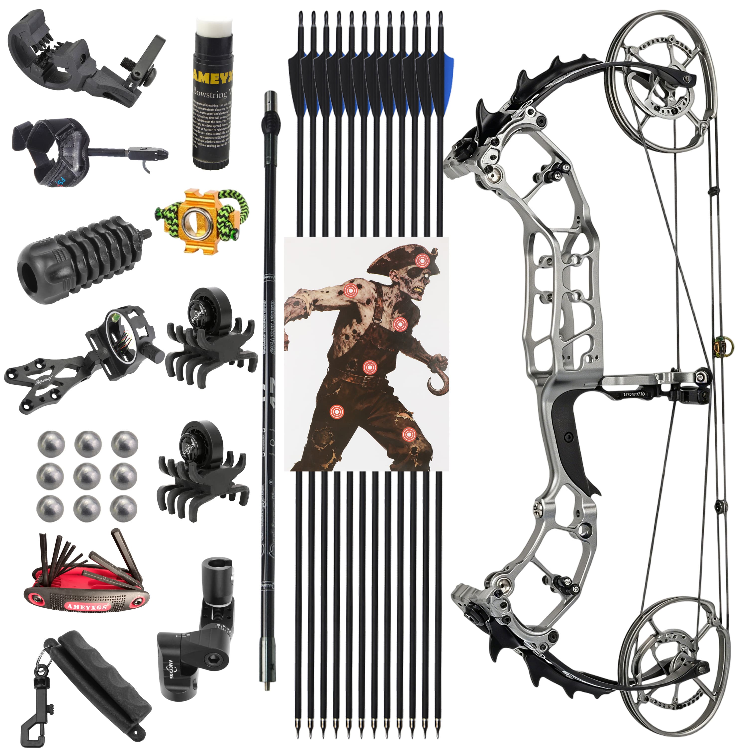 SPG 40-70lbs Target Compound Bow Kit Hunting Archery