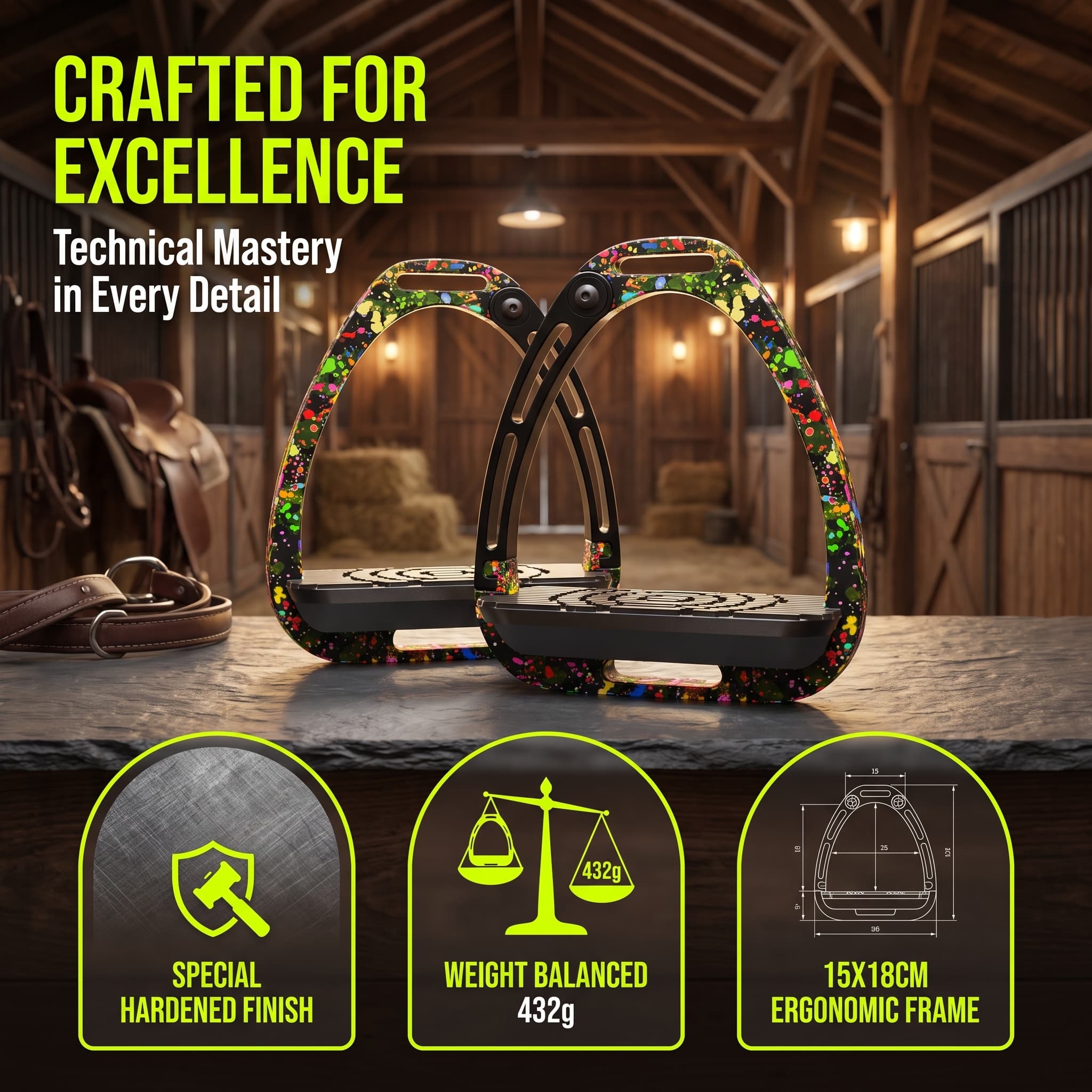 Safety Anti-Slip Aluminum Alloy Equestrian Horse Riding Stirrups Gear