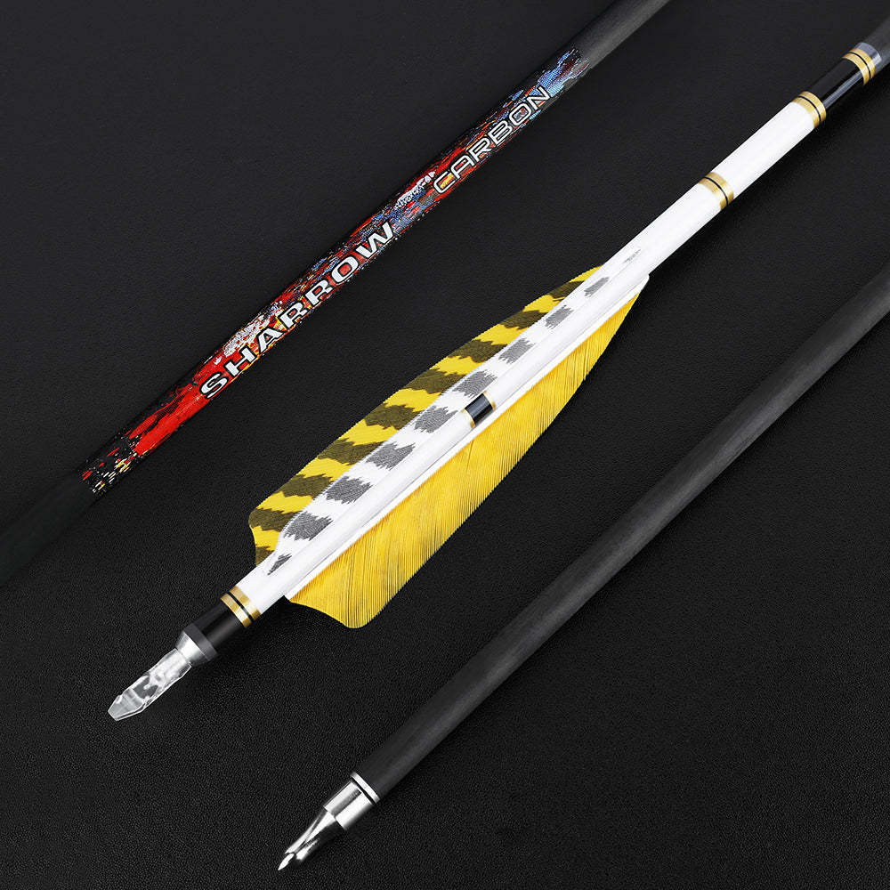 🎯 12pcs Spine 250-600 Archery Pure Carbon Arrows-AMEYXGS Archery
