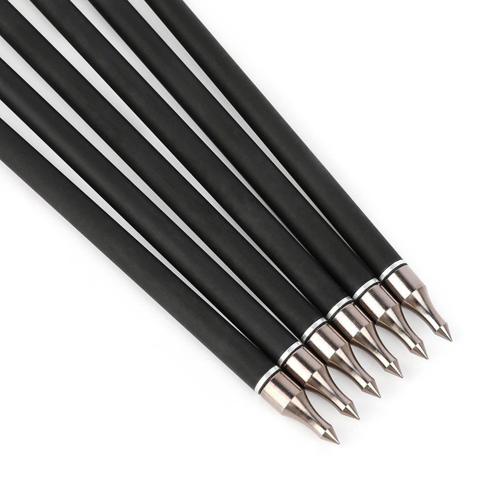 12pcs 30" Mixed Carbon Arrows Spine 500 Full Set with Cross-Star Arrowheads