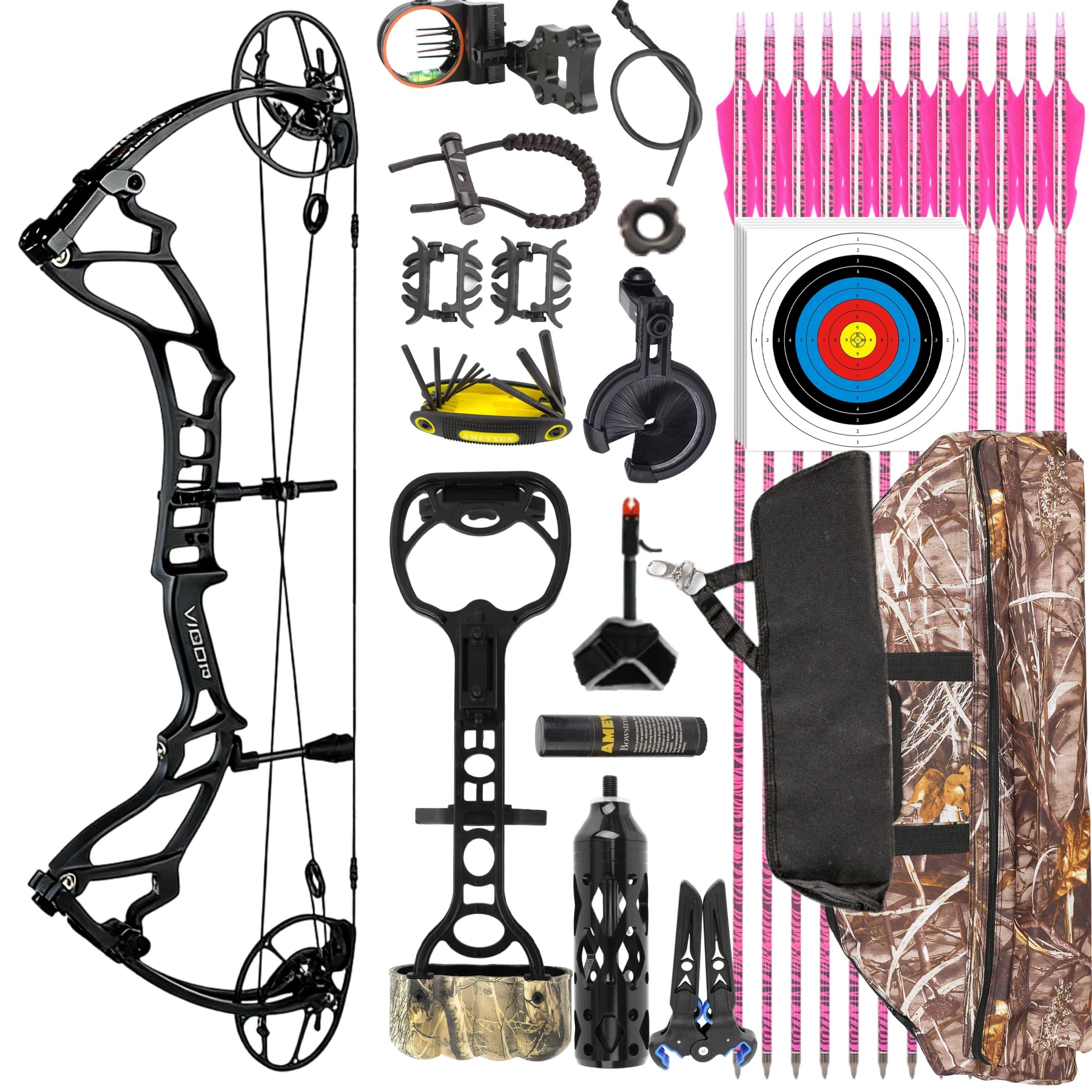 TOPOINT 40-70lbs Target Compound Bow Kit Hunting Archery