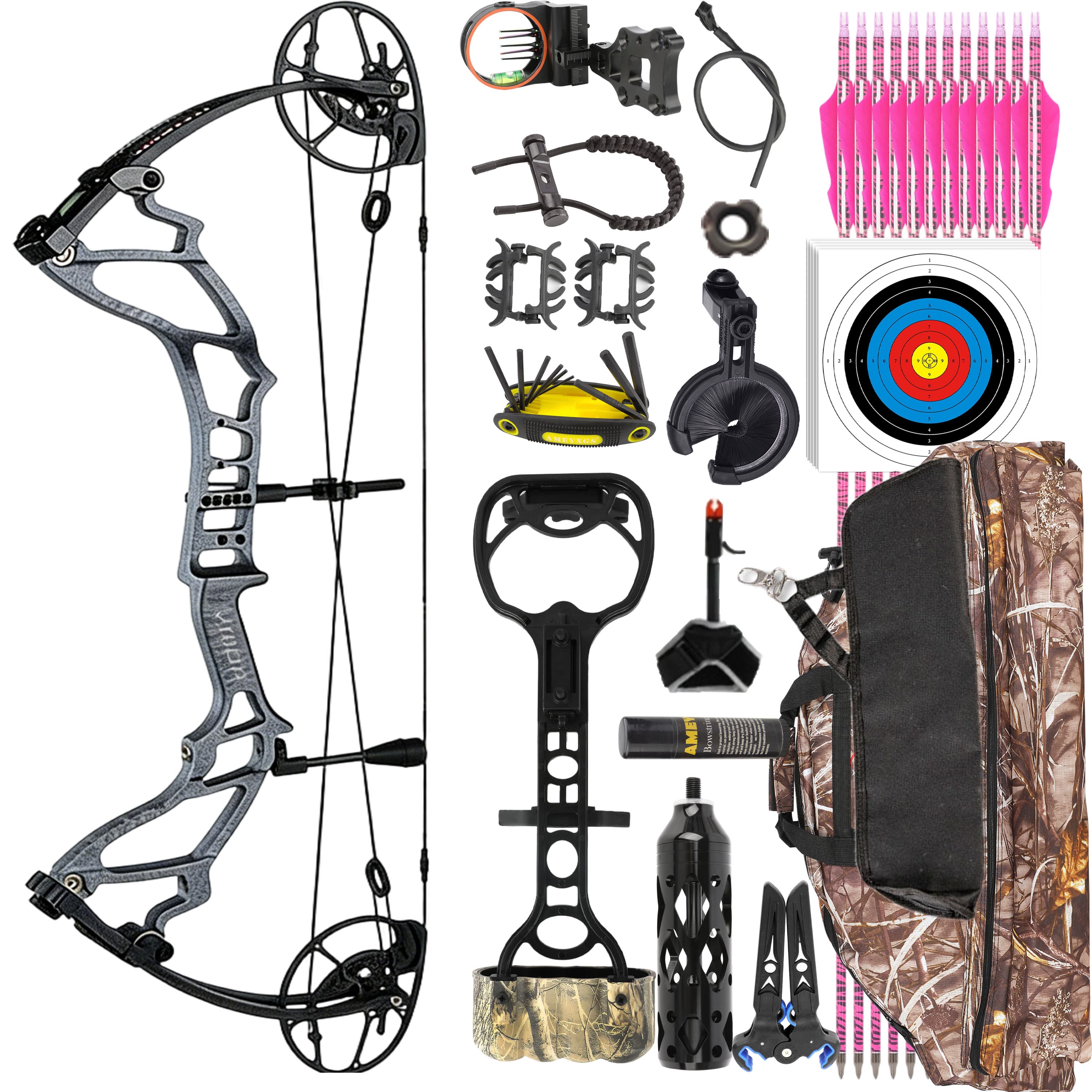 TOPOINT 40-70lbs Target Compound Bow Kit Hunting Archery