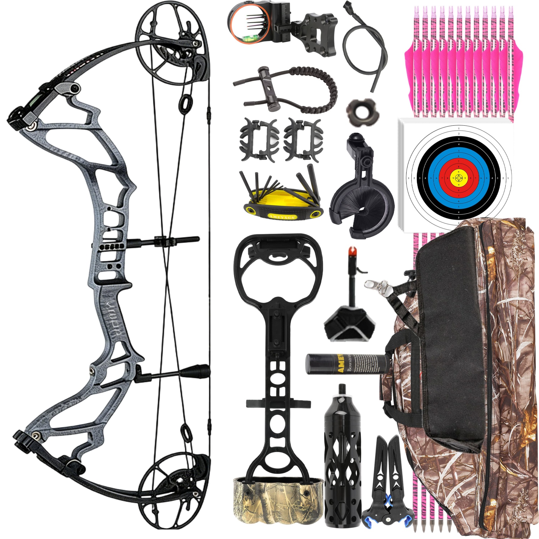TOPOINT 40-70lbs Target Compound Bow Kit - Hunting & Archery Precision