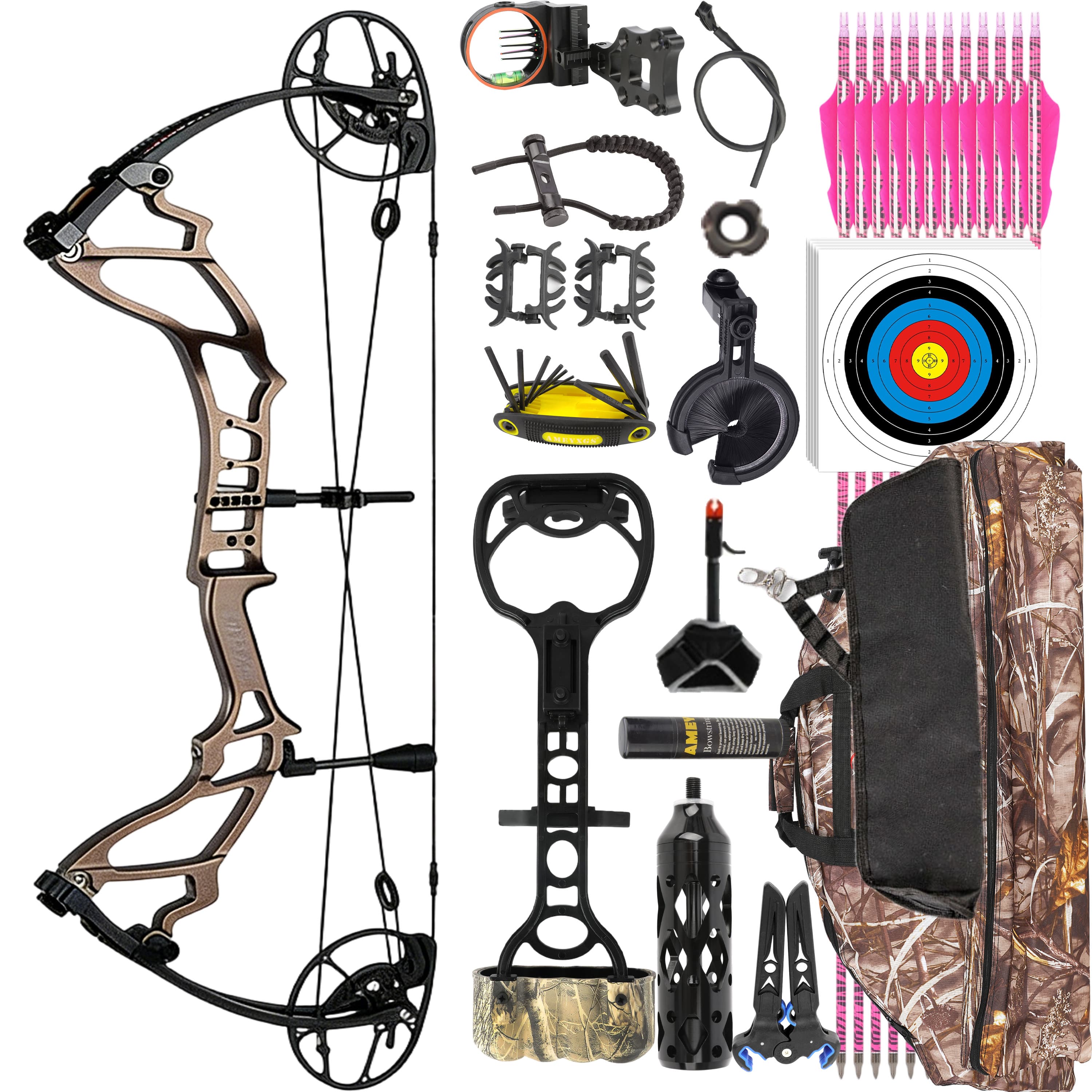 TOPOINT 40-70lbs Target Compound Bow Kit Hunting Archery