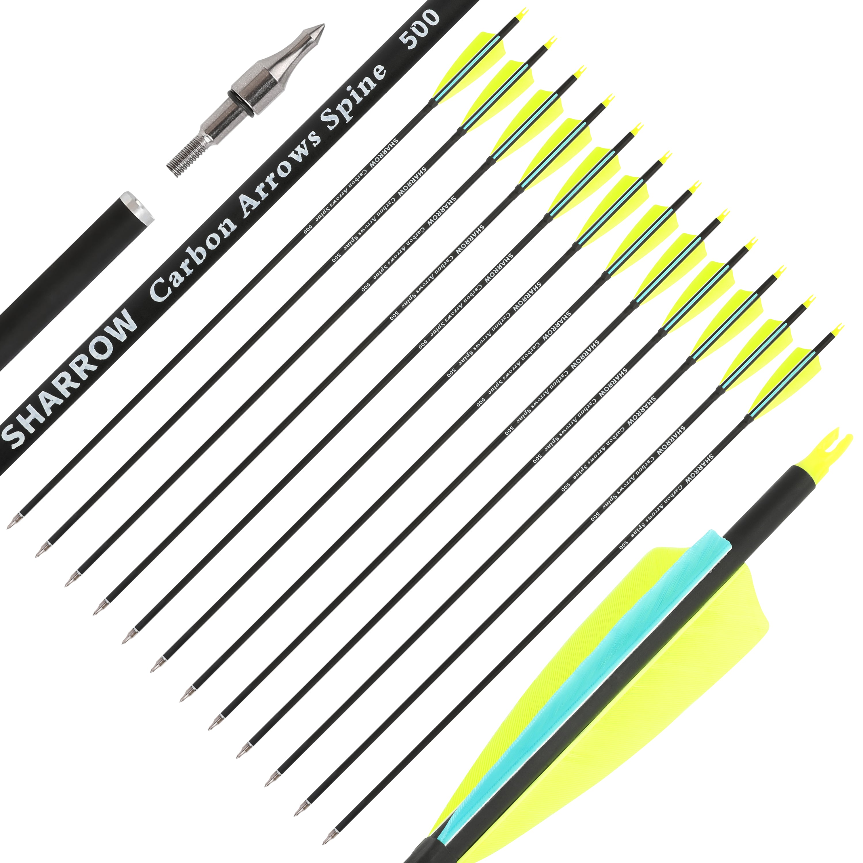 🎯Target Practice Carbon Arrow for Compound Bow Recurve Bow beginner archery-AMEYXGS Archery