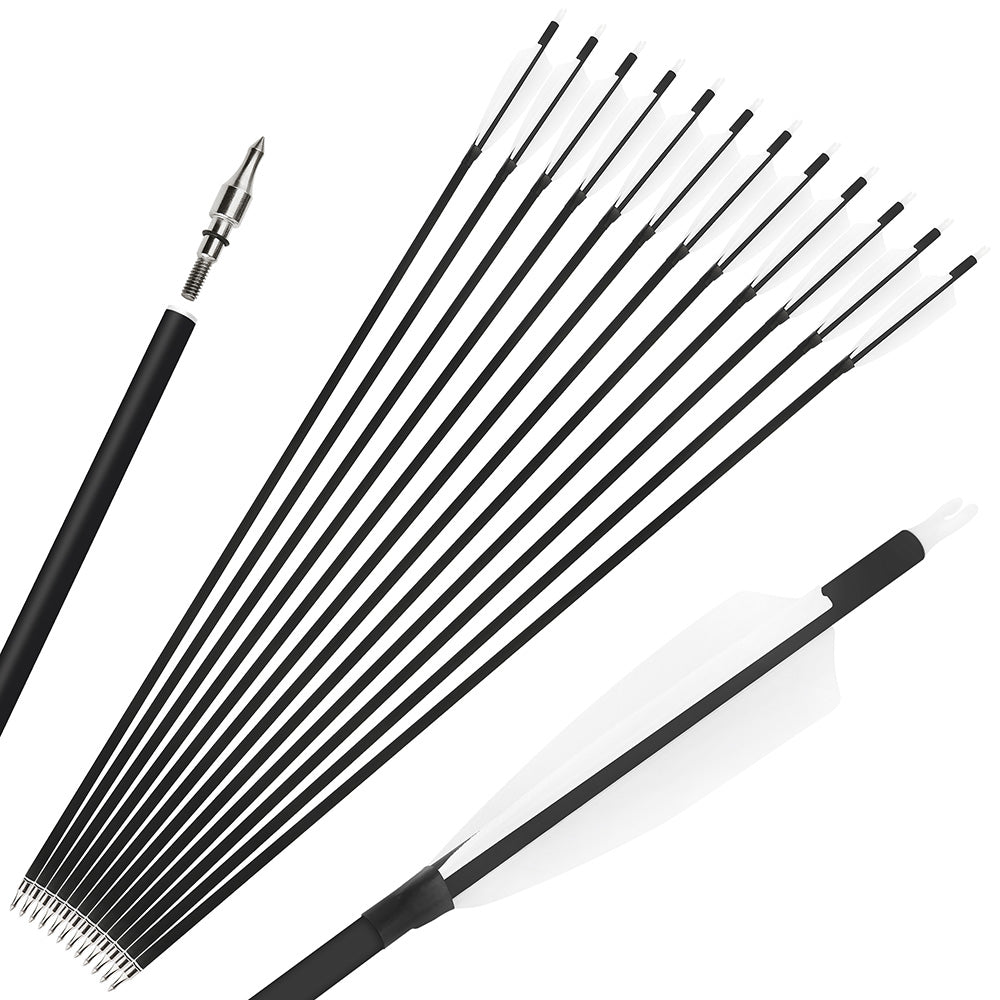 🎯 28" 30" 31" Carbon Arrows for Recurve Compound Bow Hunting-AMEYXGS Archery