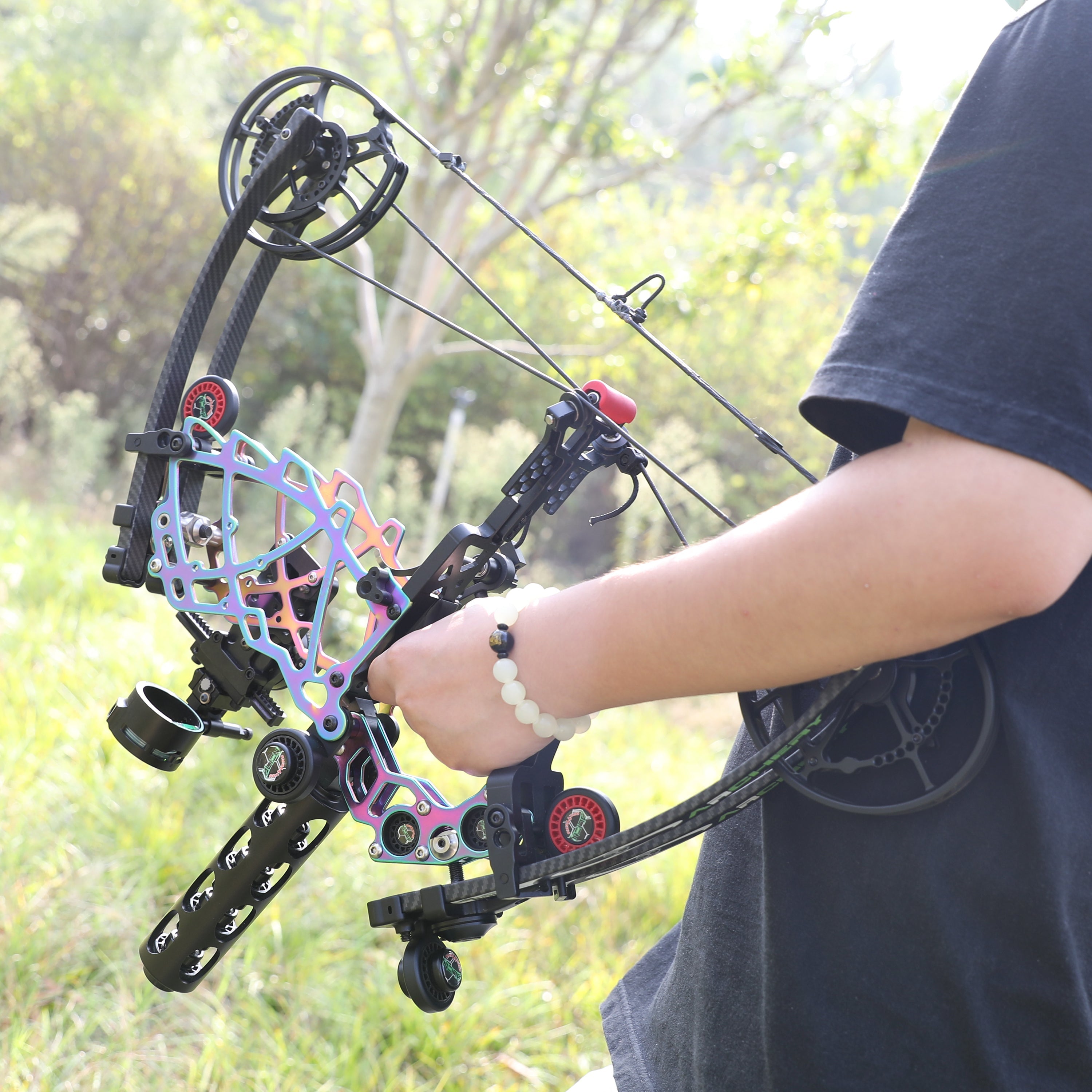 🎯Titanium Alloy Dual-purpose Compound Bow 40-75 LBS Competitive Shooting Hunting（Steel Ball & Archery ）-AMEYXGS Archery