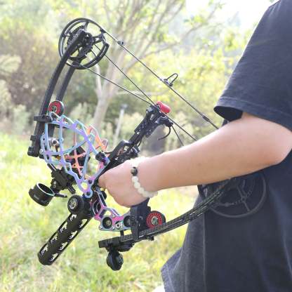 🎯Titanium Alloy Dual-purpose Compound Bow 40-75 LBS Competitive Shooting Hunting（Steel Ball & Archery ）-AMEYXGS Archery