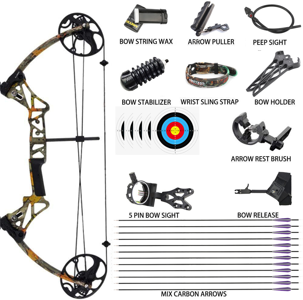 🎯Topoint M1 Compound Bow 19-70 LBS Hunting Target Archery-AMEYXGS Archery