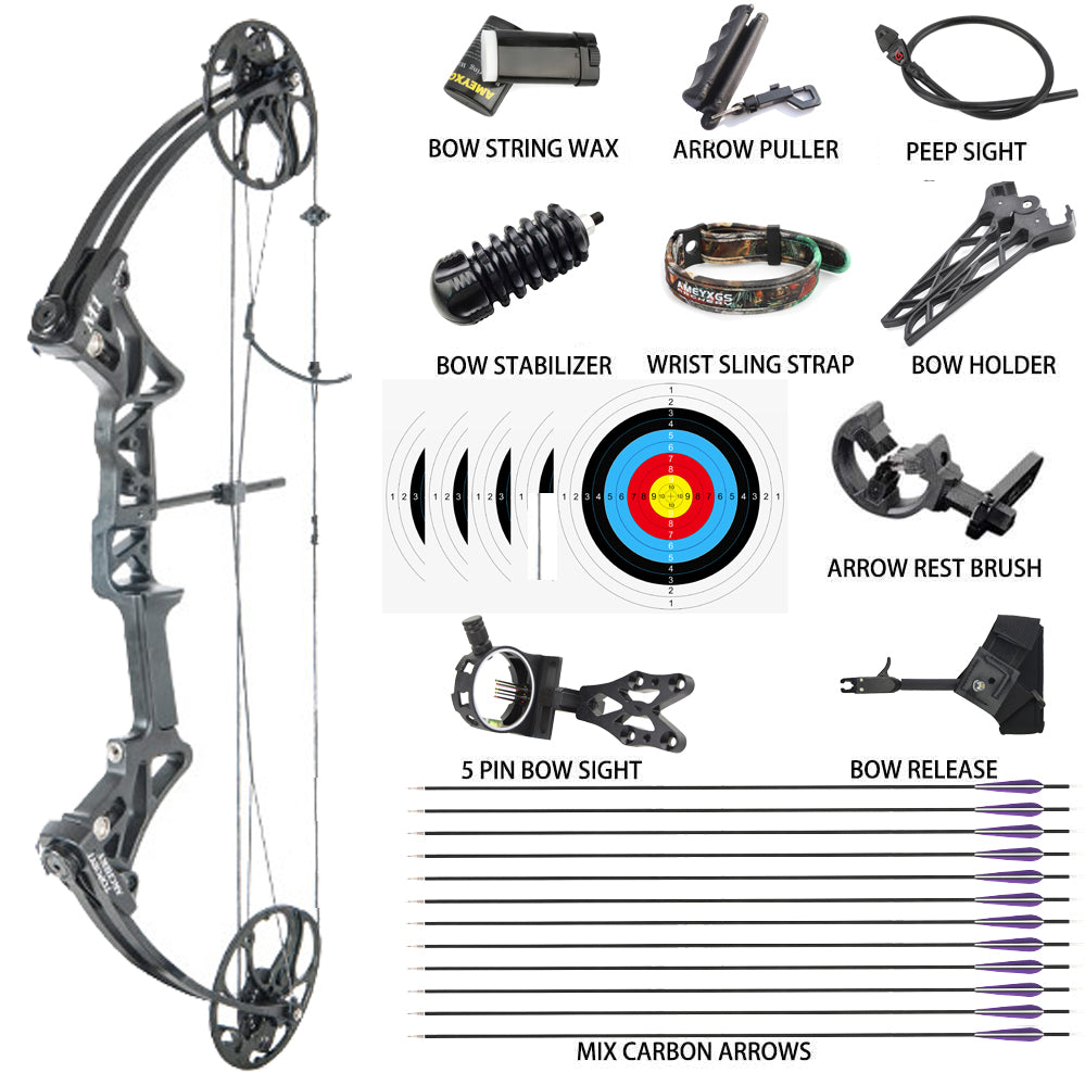 🎯Topoint M1 Compound Bow 19-70 LBS Hunting Target Archery-AMEYXGS Archery