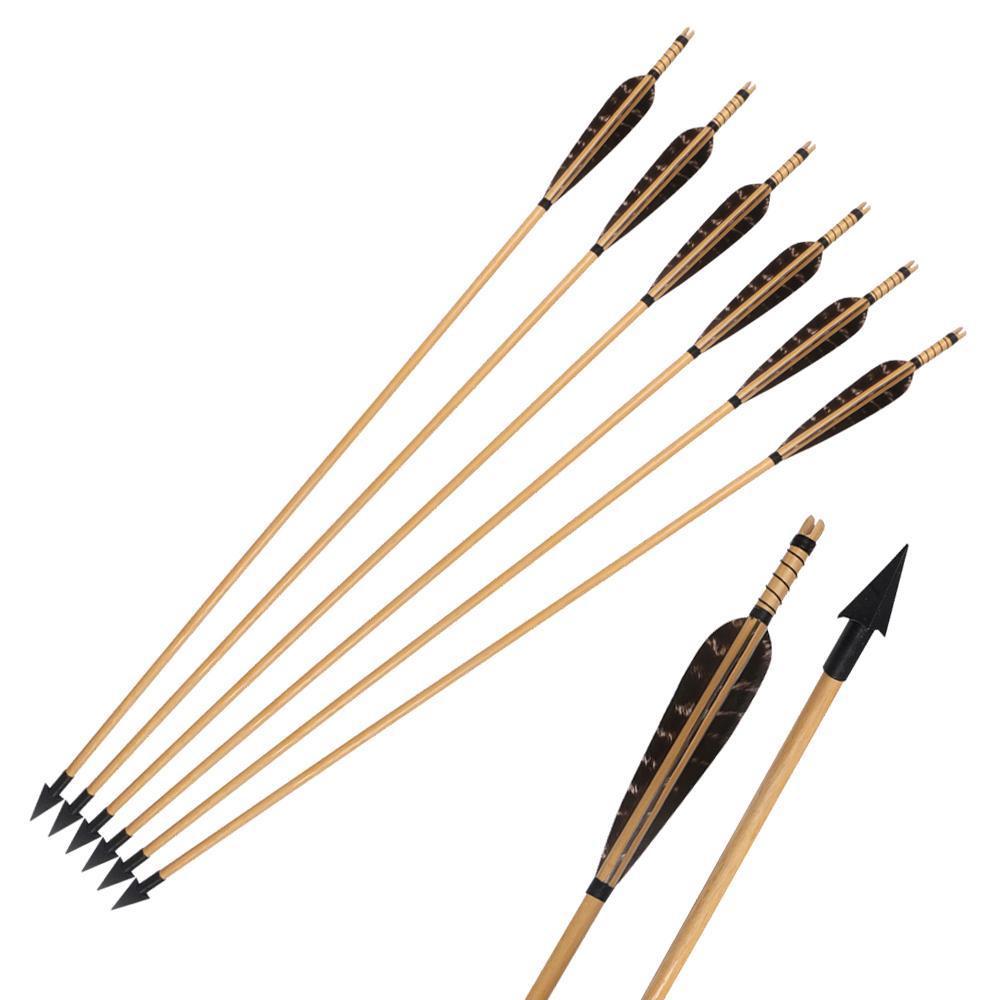 🎯Archery Traditional Wooden Arrows with Broadheads-AMEYXGS Archery