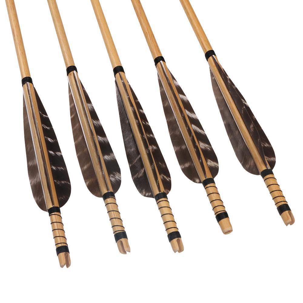 🎯Archery Traditional Wooden Arrows with Broadheads-AMEYXGS Archery