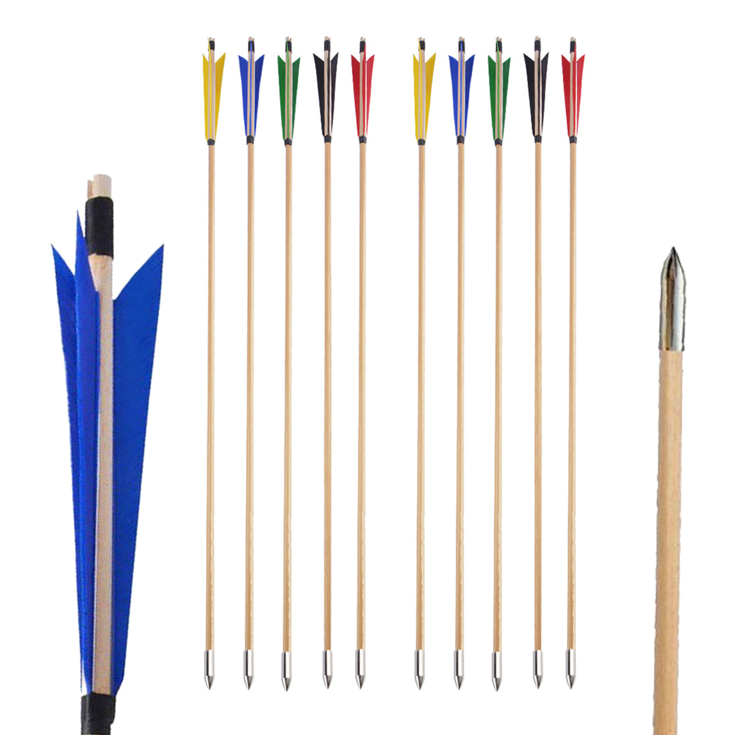 🎯Traditional Longbow Wood Archery Arrows Target Practice