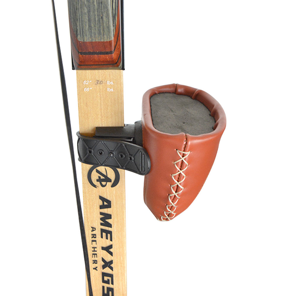 Traditional Quiver Brown Leather On recurve Bow Holder