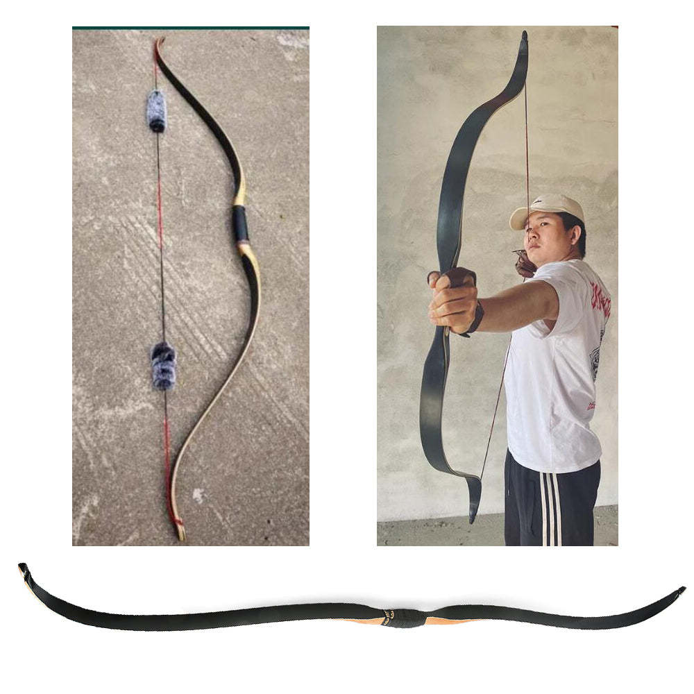 🎯Traditional Recurve Bow 57'' Handmade Horsebow 15-50LBS Archery-AMEYXGS Archery