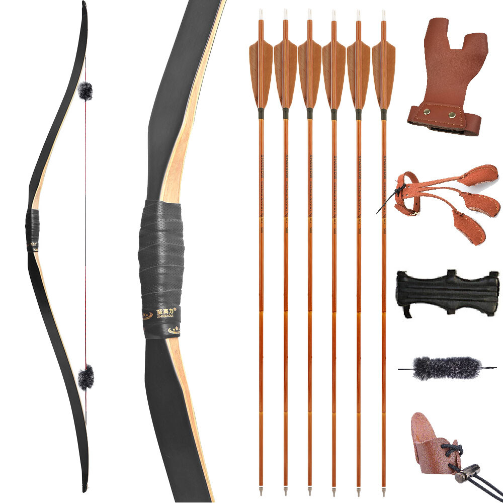 58'' Traditional Triangle Horsebow Archery Arrows Kit