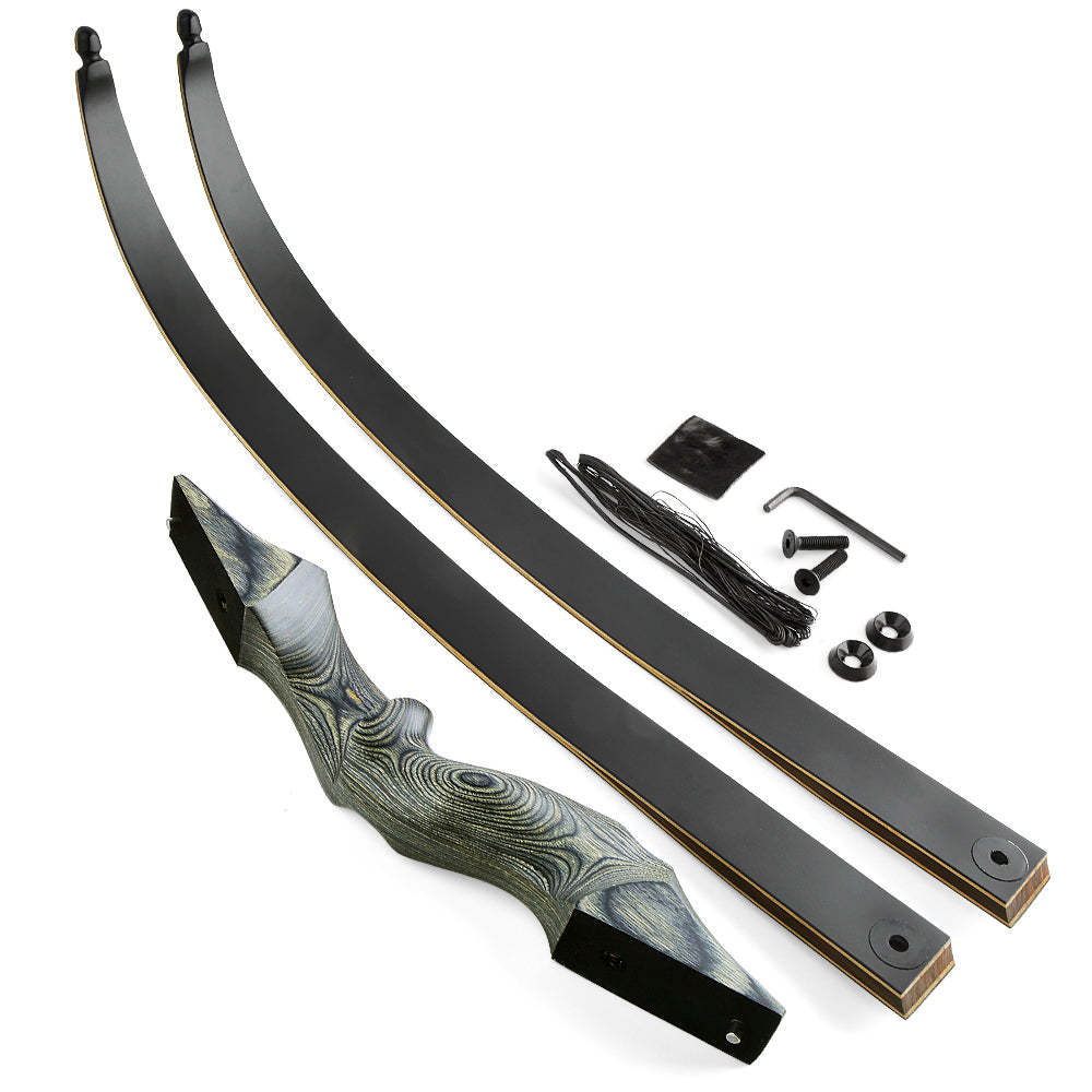 🎯Black Hunter Recurve Bow Set 20-60LBS for Adult Outdoor Hunting Beginner Training Archery Practice-AMEYXGS Archery