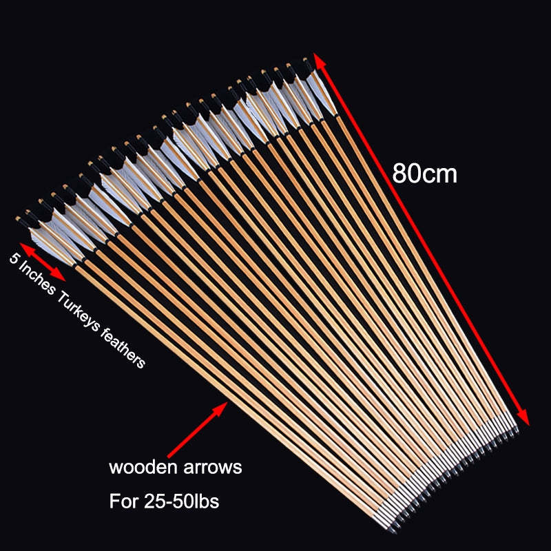 🎯Archery Handmade Turkey Feather Wood Arrows-AMEYXGS Archery