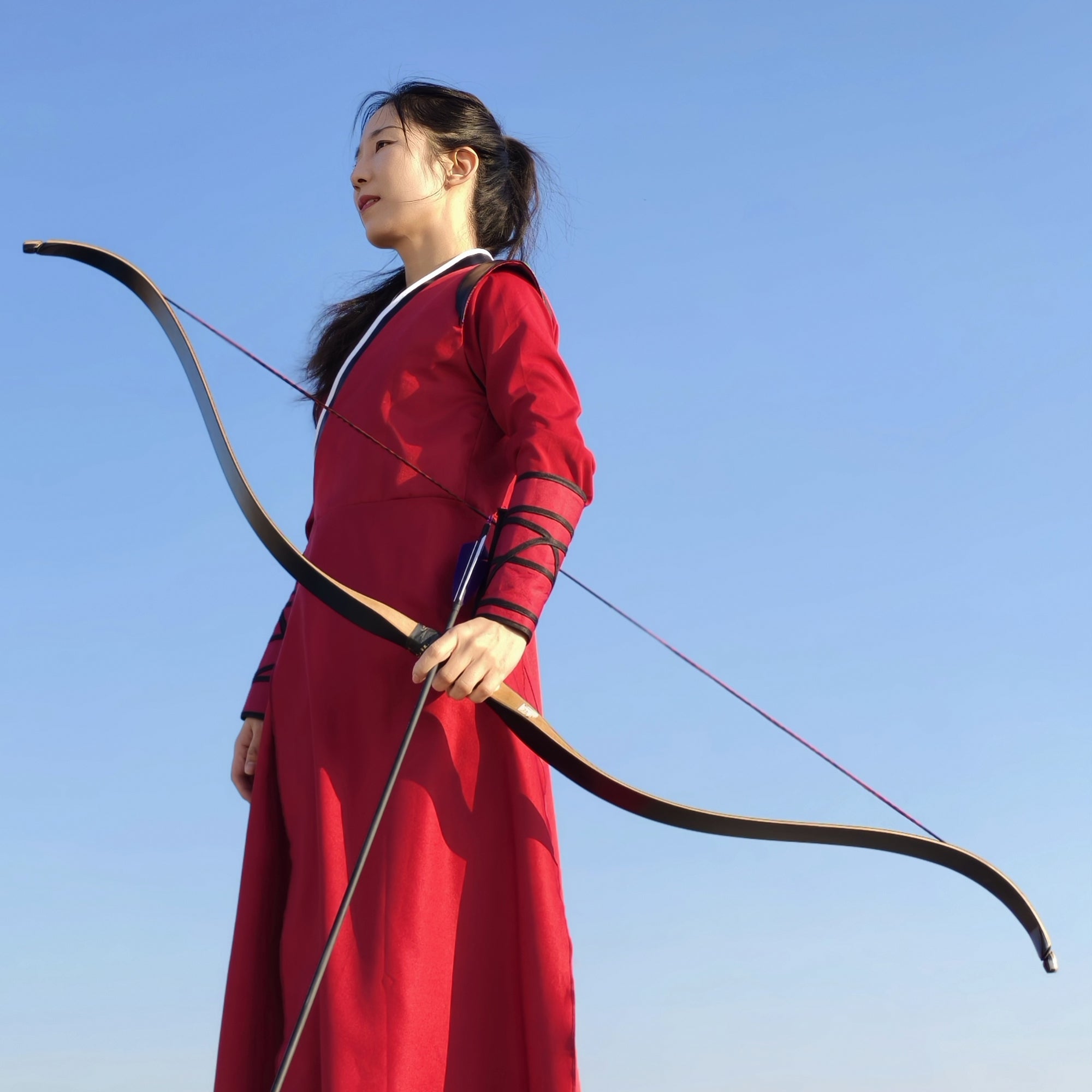 🎯Traditional Recurve Bow 57'' Handmade Horsebow 15-50LBS Archery-AMEYXGS Archery