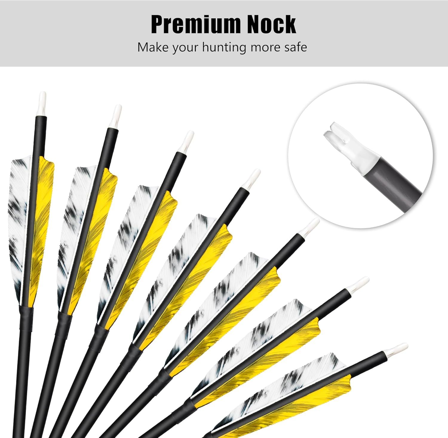 28/30/31inch Carbon Arrows - Turkey Feathers Archery Practice Arrow