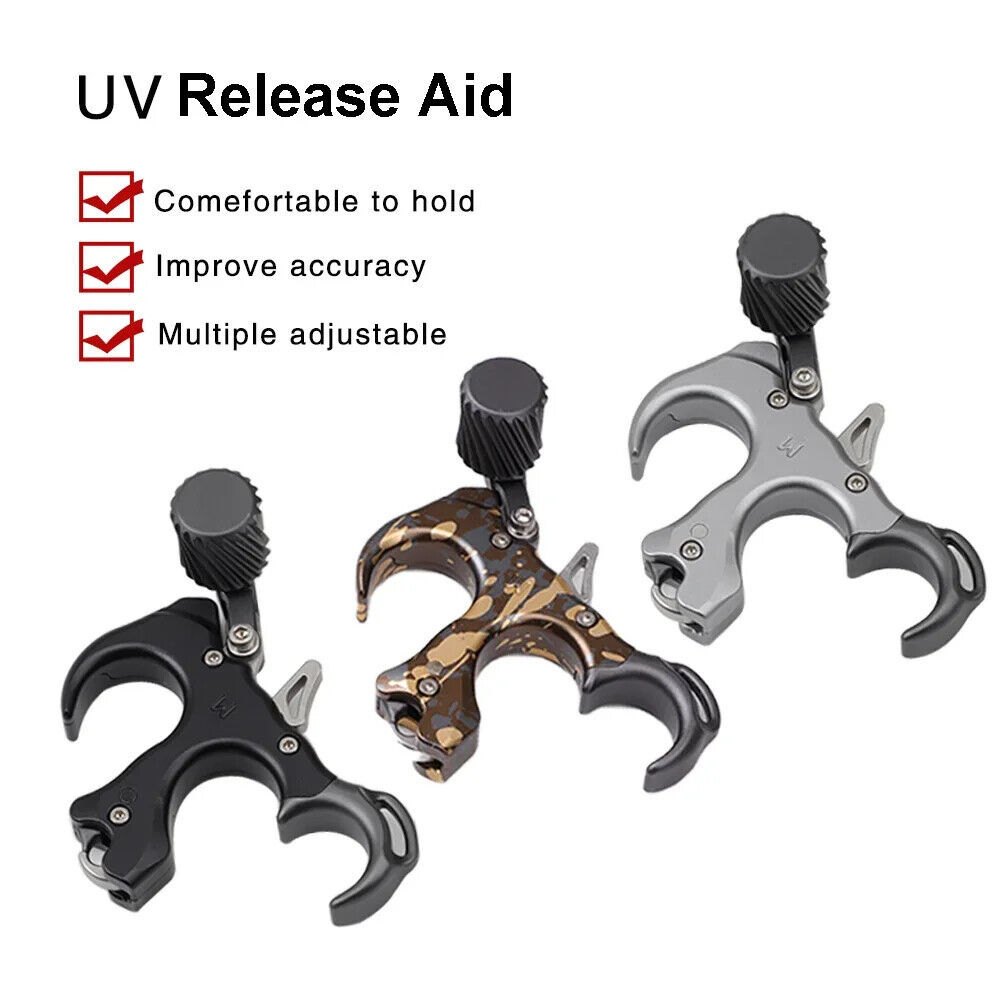 Aluminum Alloy UV Button Release Aid with Wrist Straps, 3&4 Finger Thumb Adjustment 