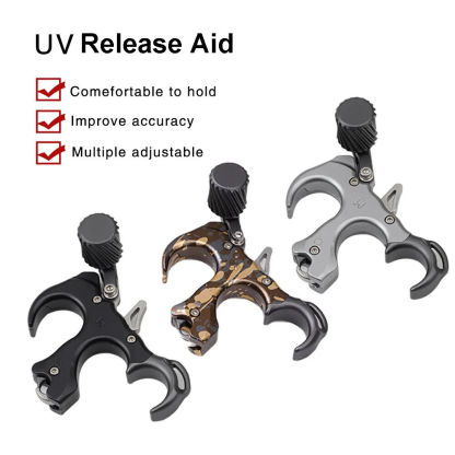 Aluminum Alloy UV Button Release Aid with Wrist Straps, 3&4 Finger Thumb Adjustment 