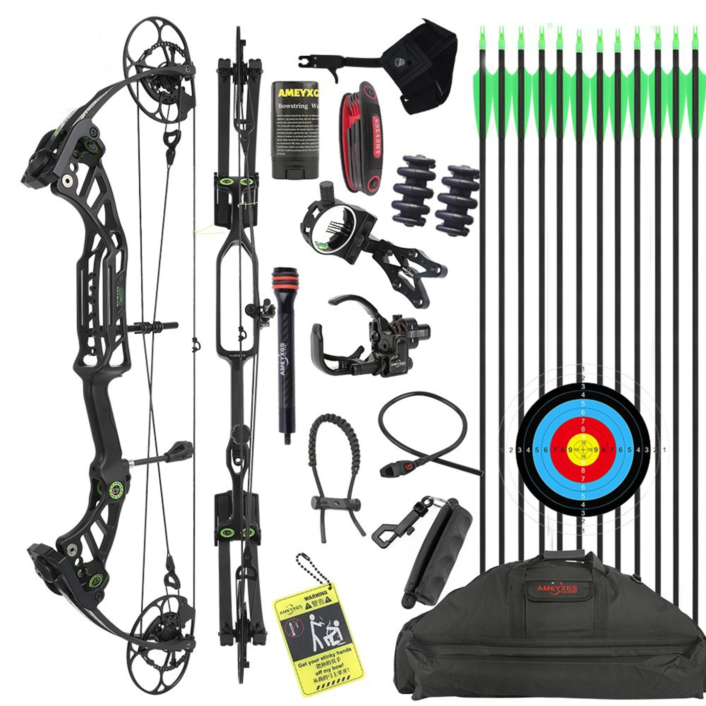 US Archery Compound Bow Kit Hunting Target 40-75lbs 350FPS
