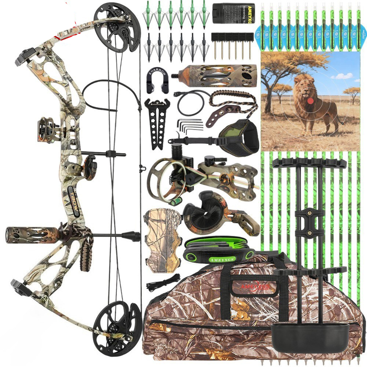 US M133 Compound Bow Archery Kit with Accessories 0-70lbs 