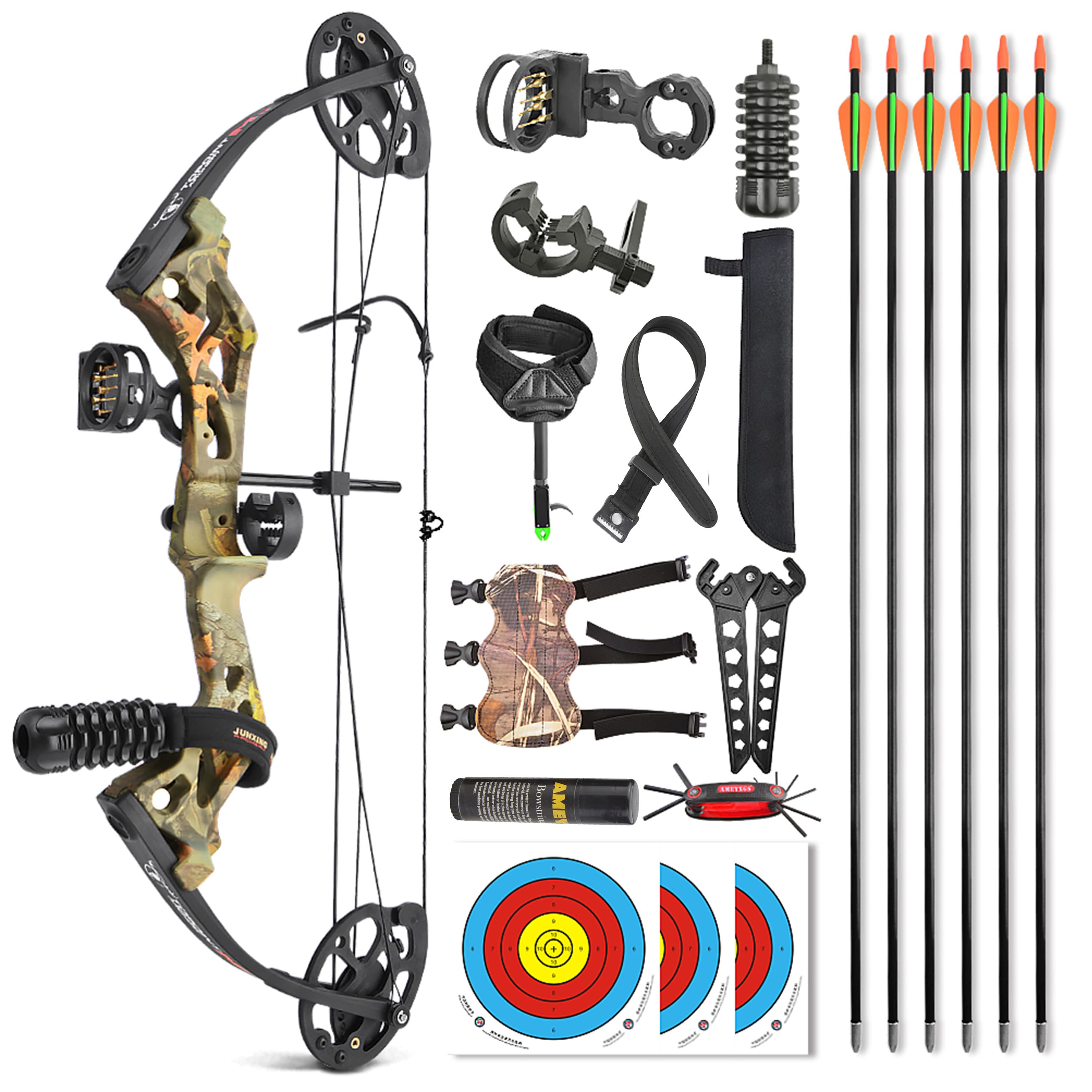 US In Stock M3 Children Compound Bow Competition Arrows Kit
