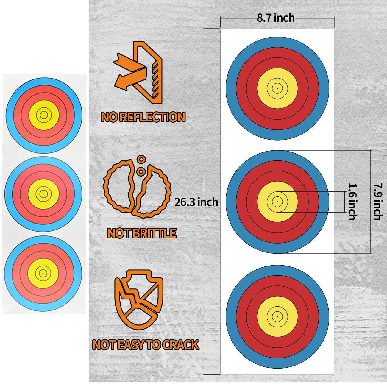 🎯Archery Target Paper Practice 3 Spot Targets for recurve bow-AMEYXGS Archery