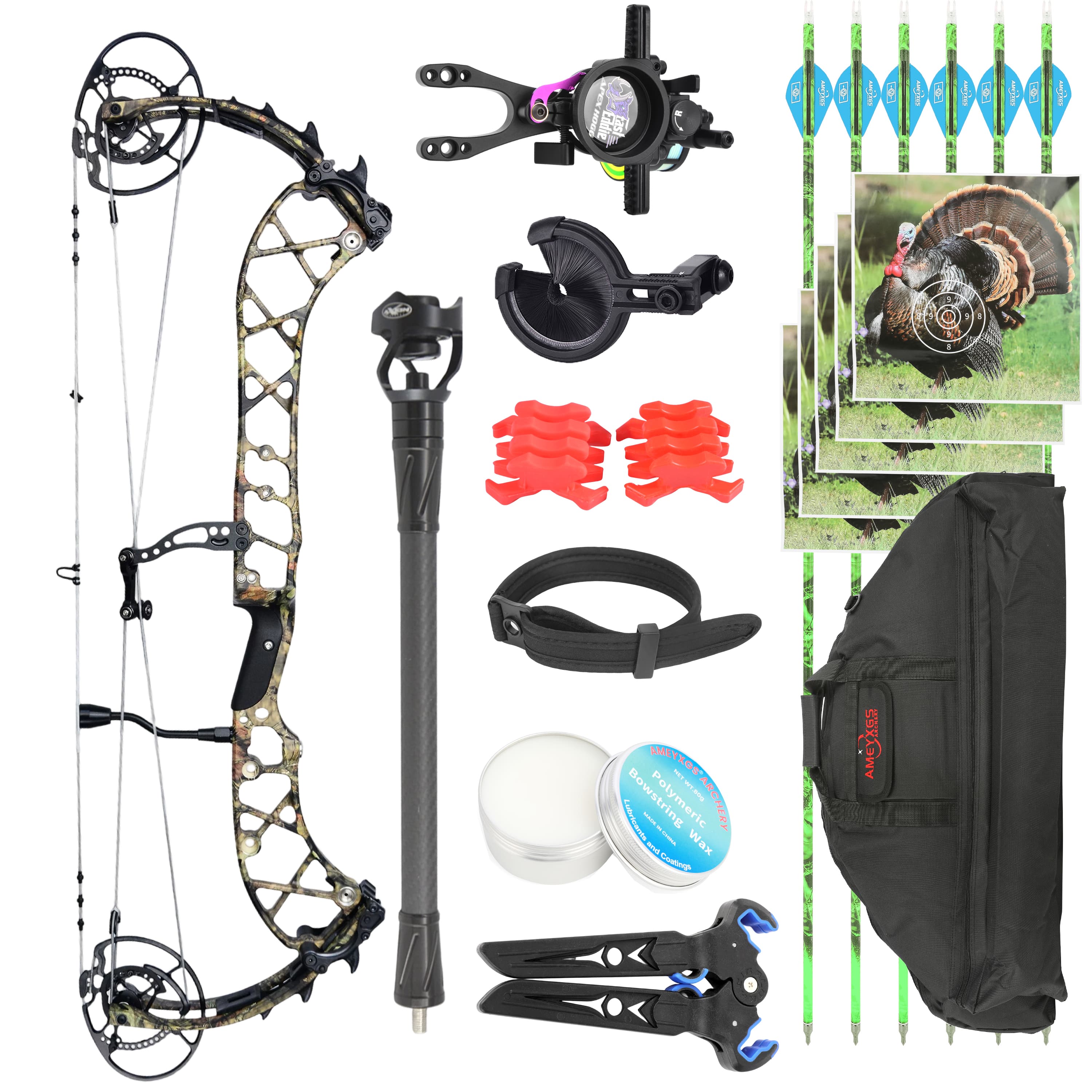 Wolf Leader 50-70lbs Target Compound Bow Kit Hunting Archery