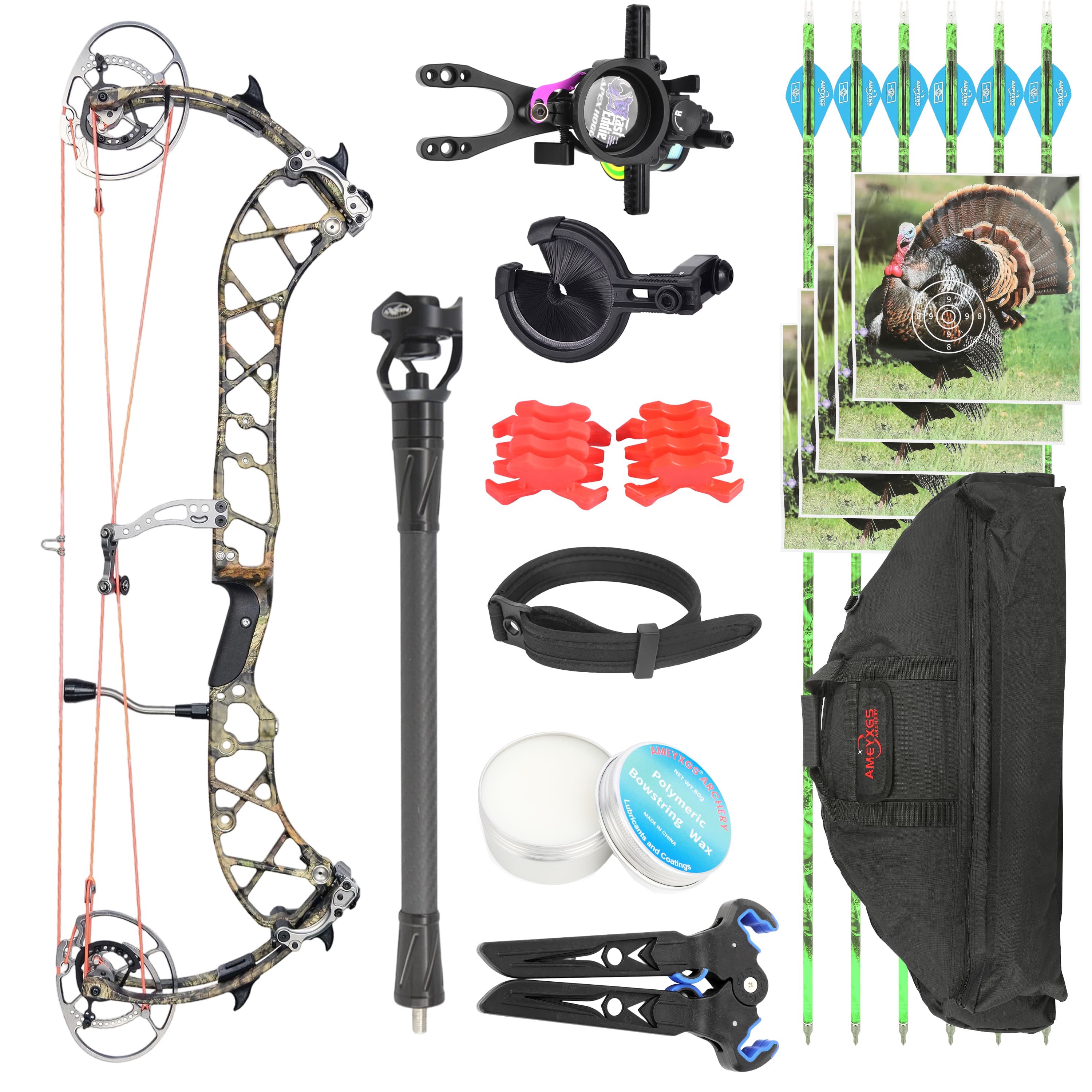 Wolf Leader 50-70lbs Target Compound Bow Kit Hunting Archery