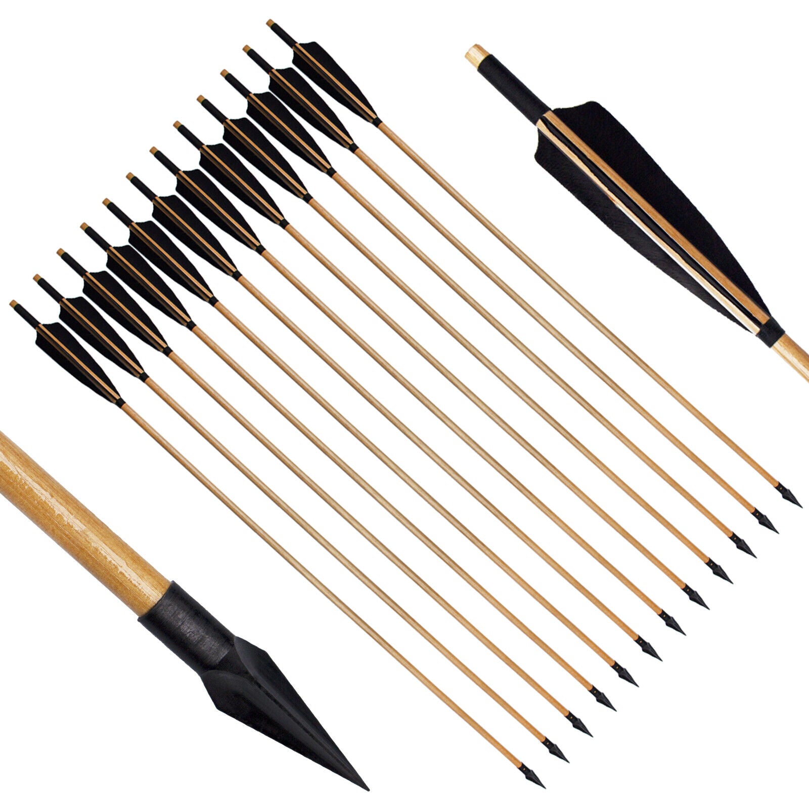 Wooden Arrows for Traditional Bow – AMEYXGS Archery