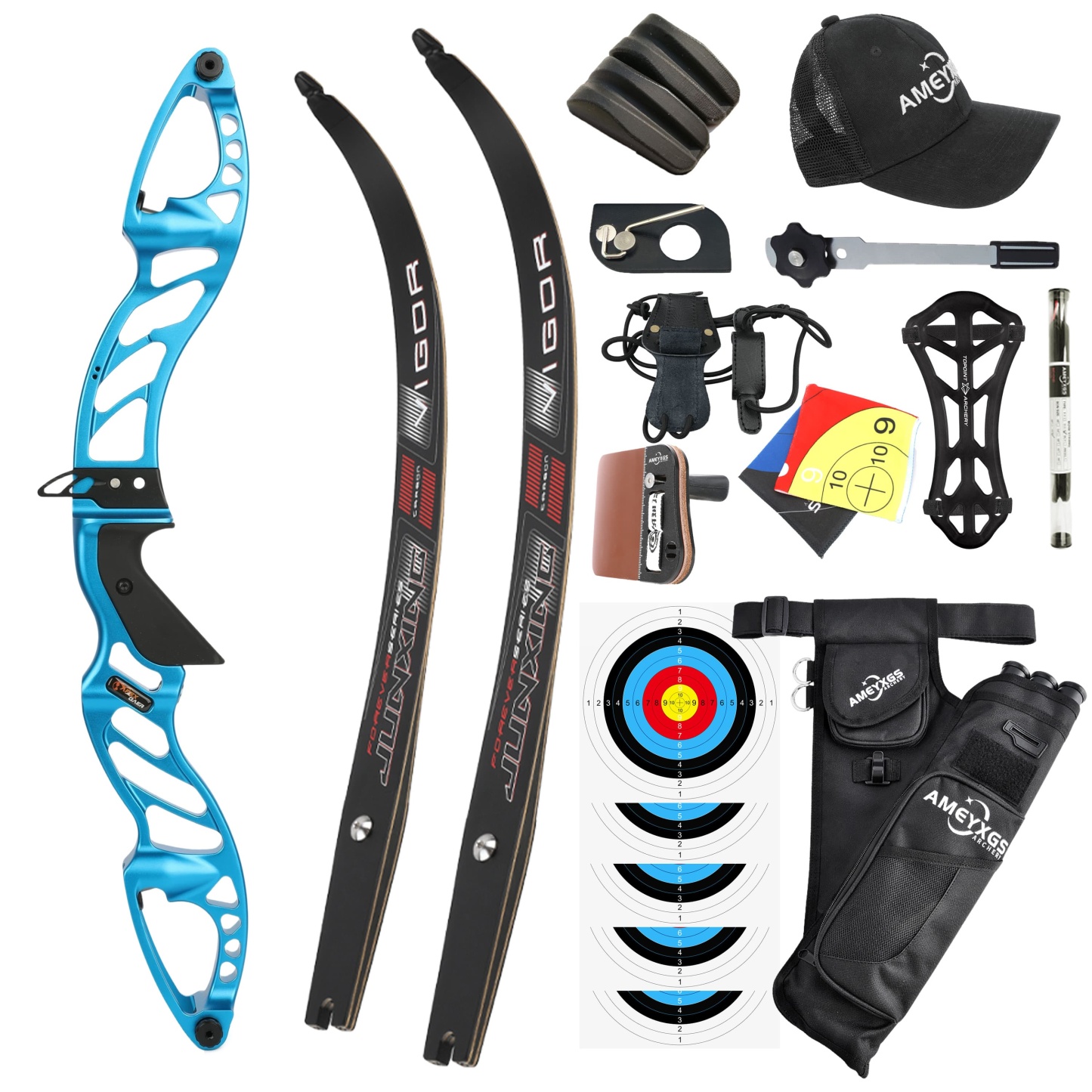 Professional Recurve Bow Set 6061 Aluminum Riser Multiple Draw Weights