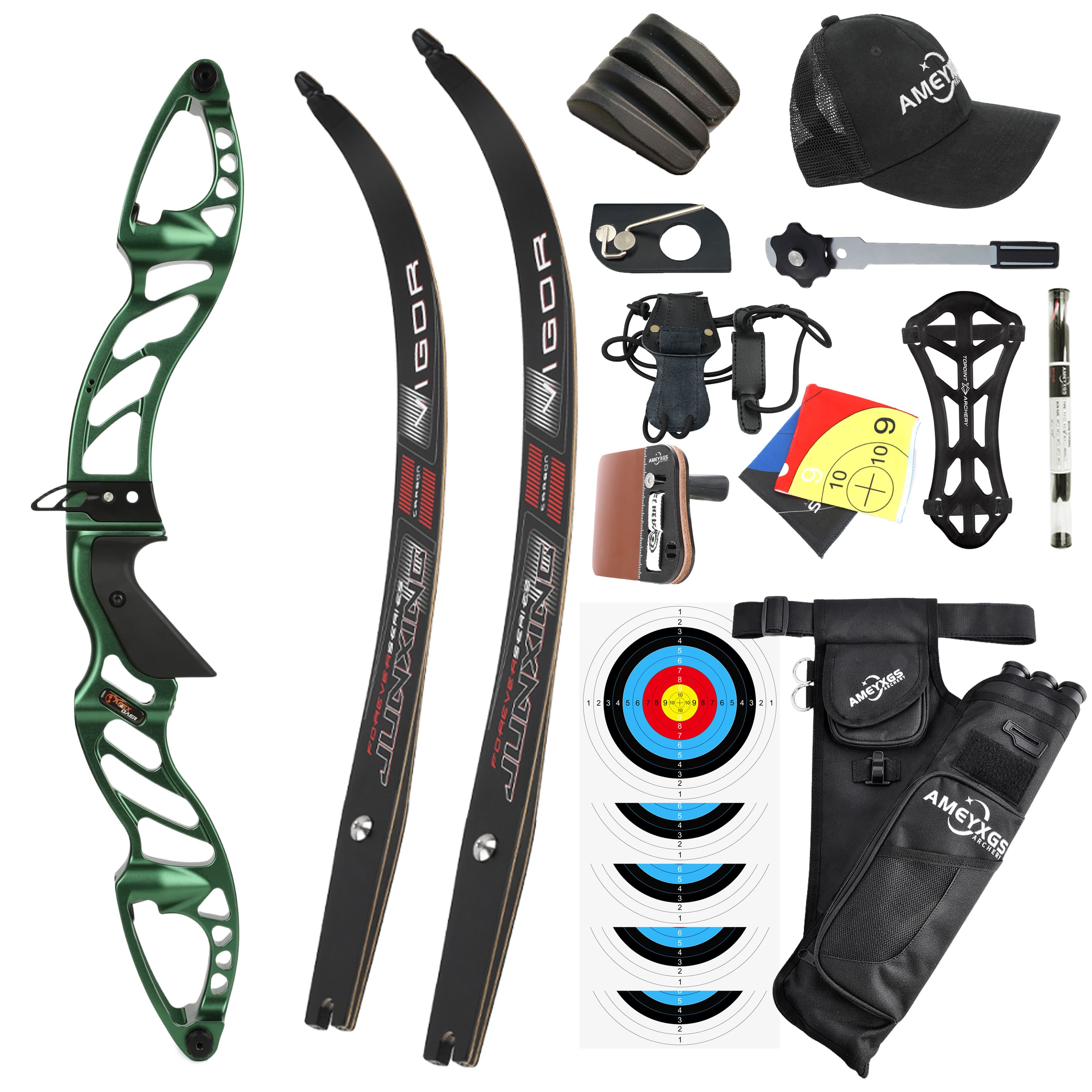 Professional Recurve Bow Set 6061 Aluminum Riser Multiple Draw Weights