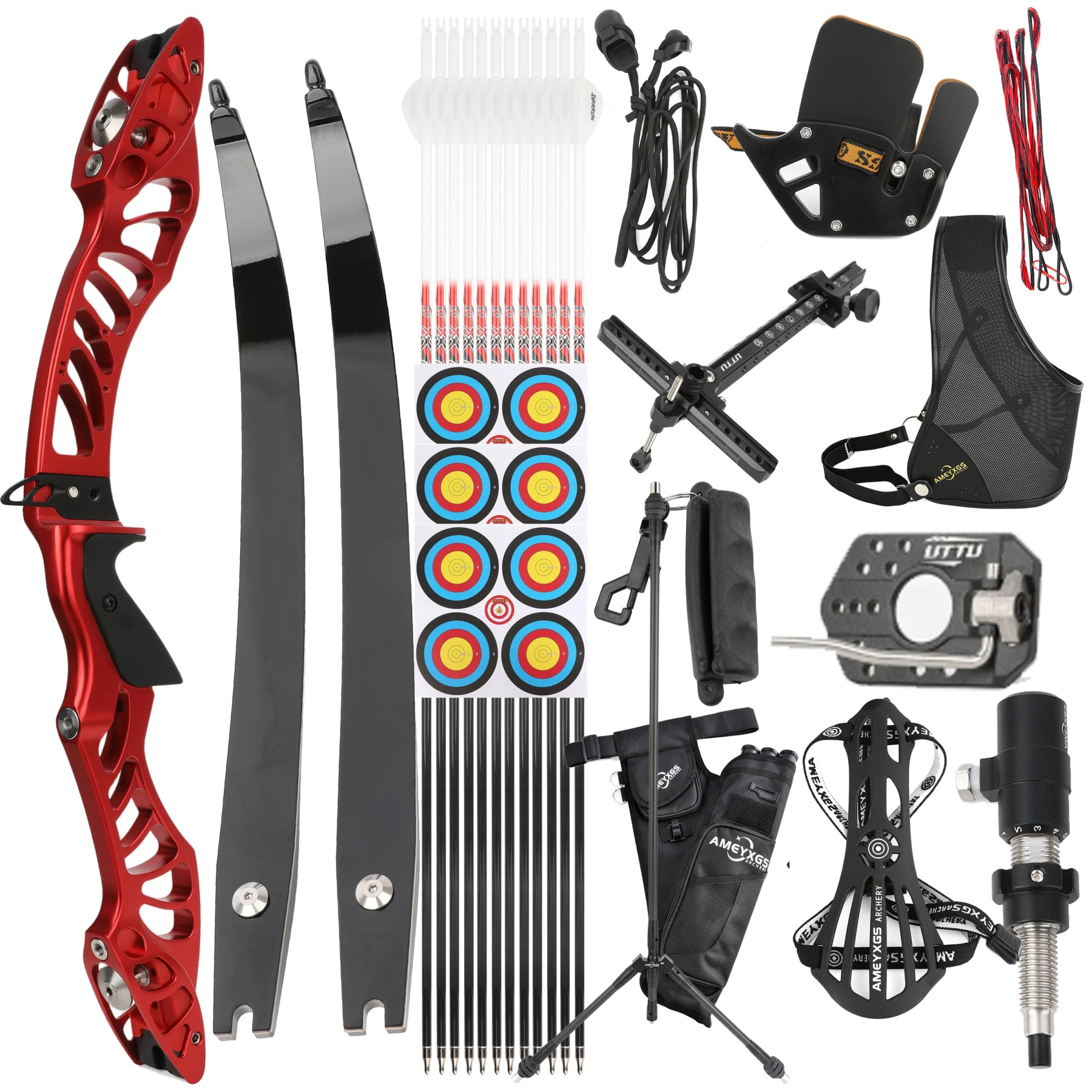 X-Pulse 16-40bs Recurve Bow Kit Takedown Shooting Archery-AMEYXGS Archery