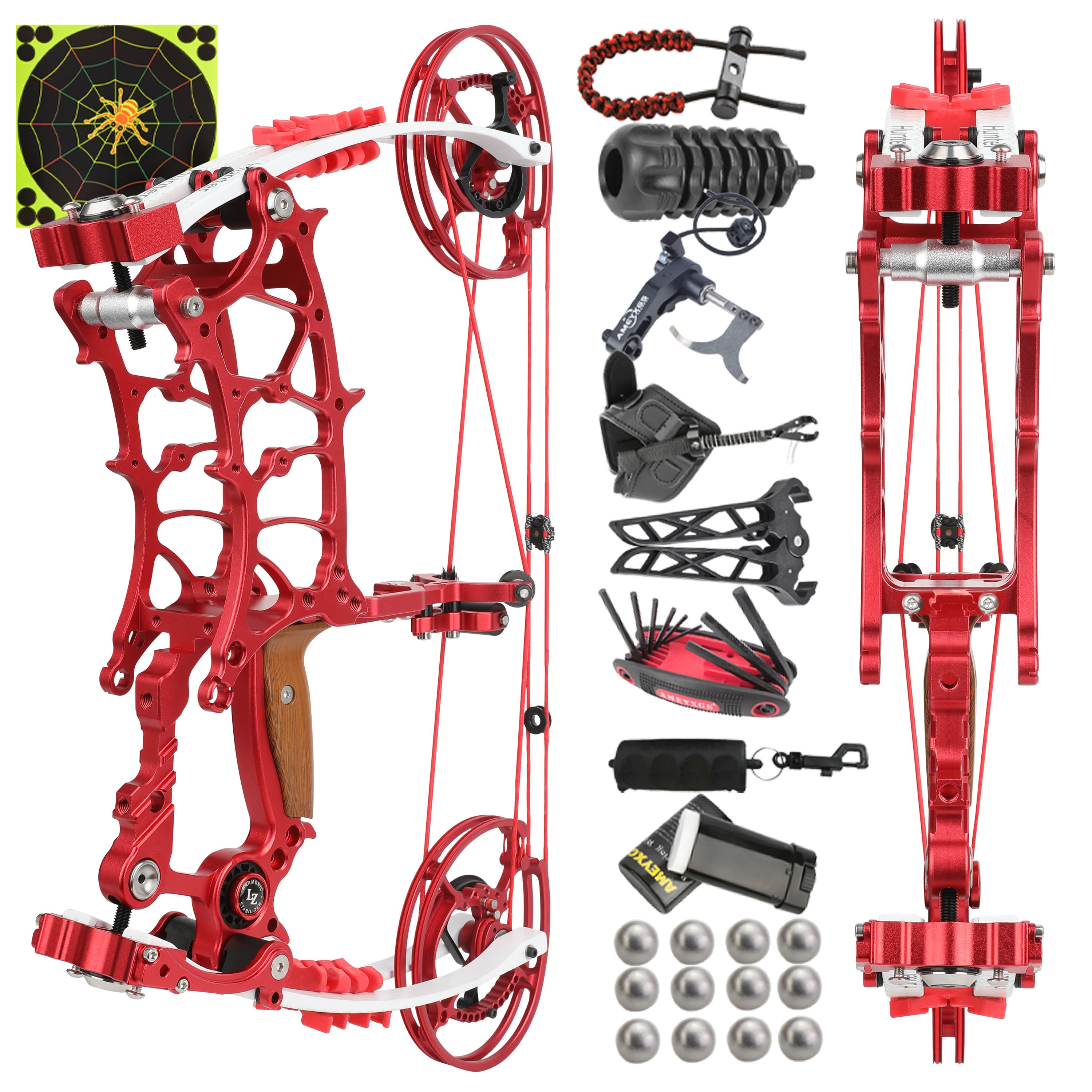 Hunter Dual Purpose 30-75lbs Compound Bow Set Steel Ball Arrow