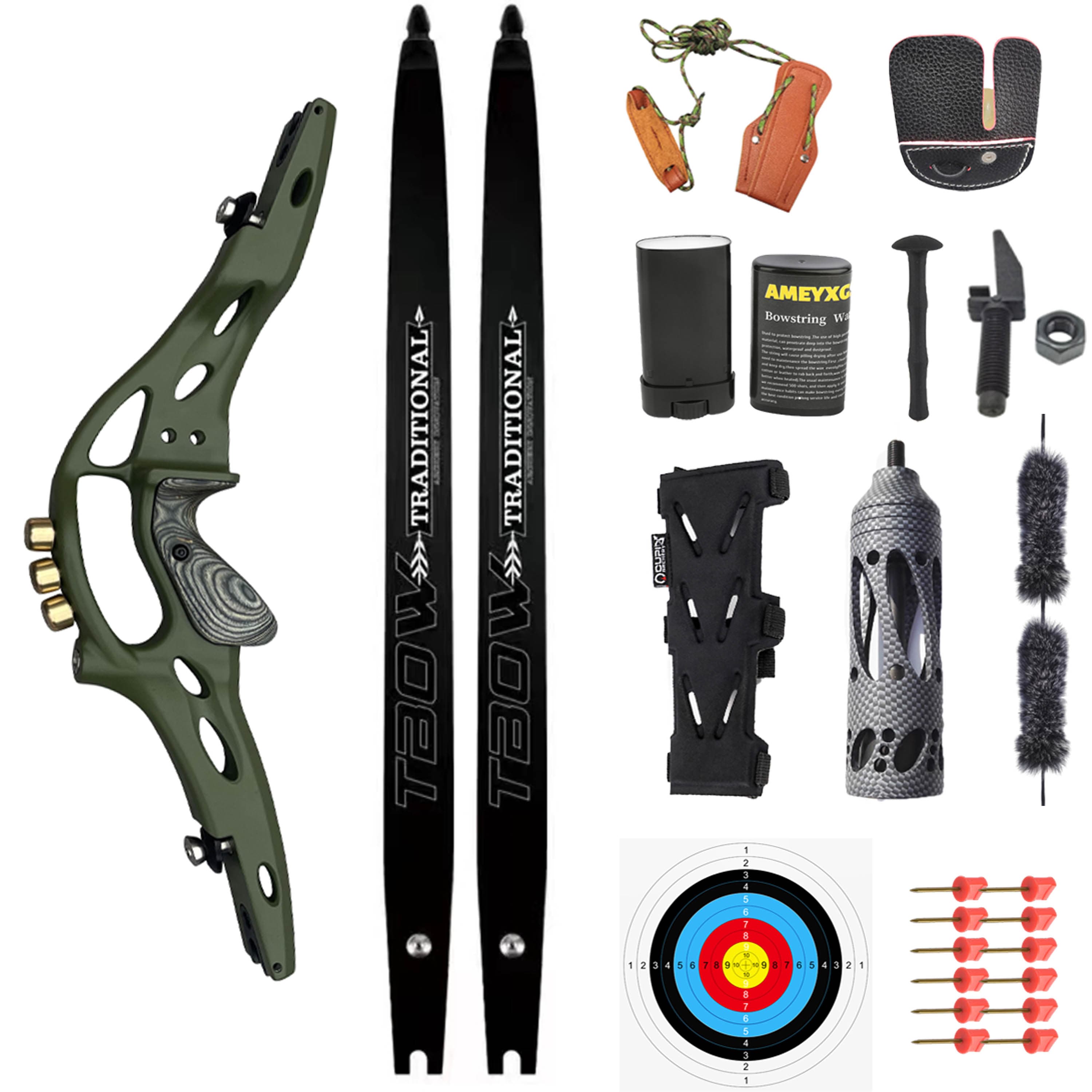 TBOW 62" ILF Recurve Bow Hunting Recurve Archery 30-60lbs 