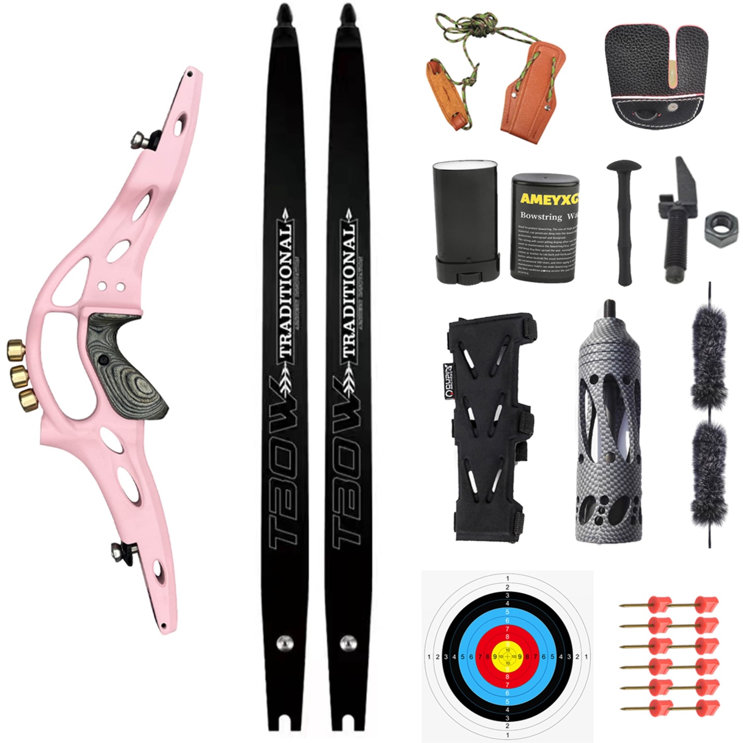 TBOW 62" ILF Recurve Bow Hunting Recurve Archery 30-60lbs 
