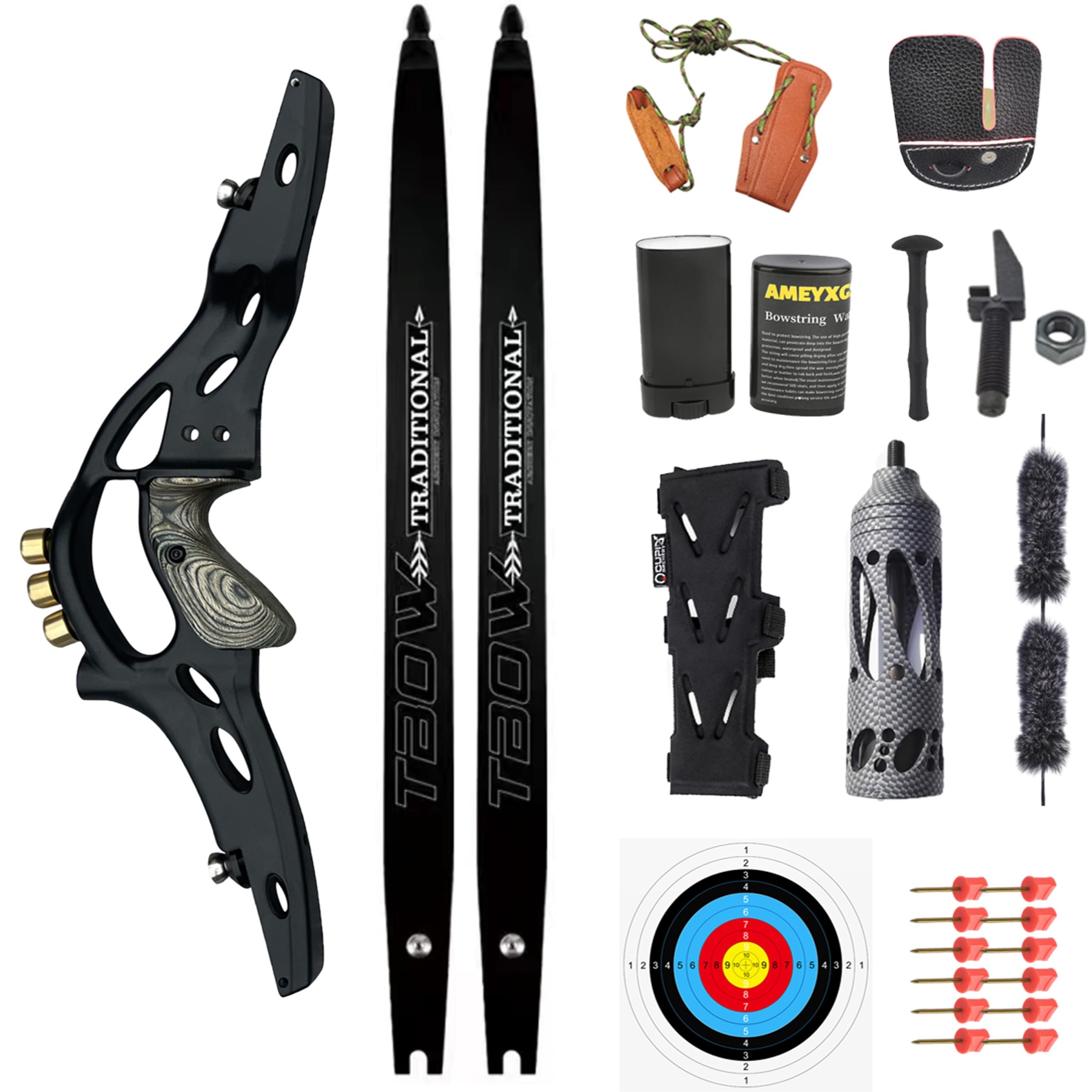 TBOW 62" ILF Recurve Bow Hunting Recurve Archery 30-60lbs