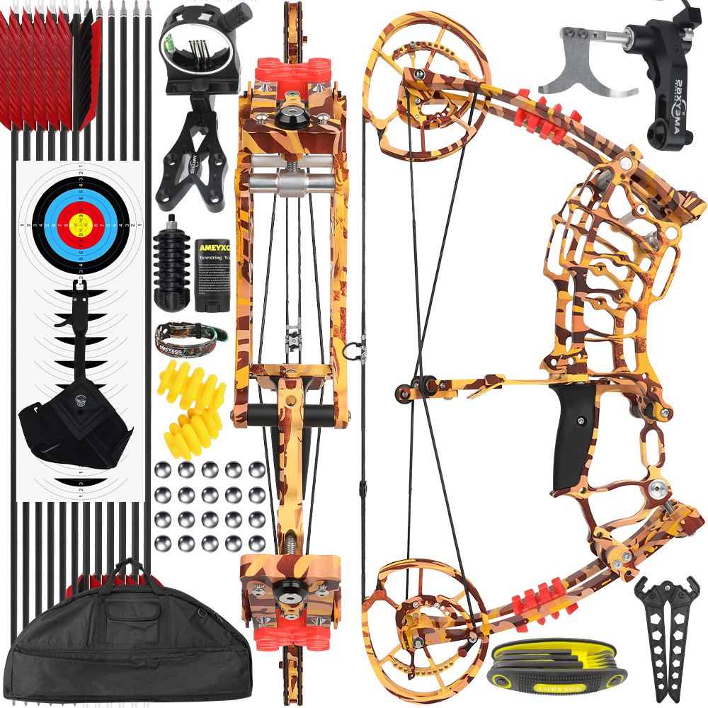 JUNXING CNC Yellow Camo Dual Use Bow 30-70lbs Outdoor Platform