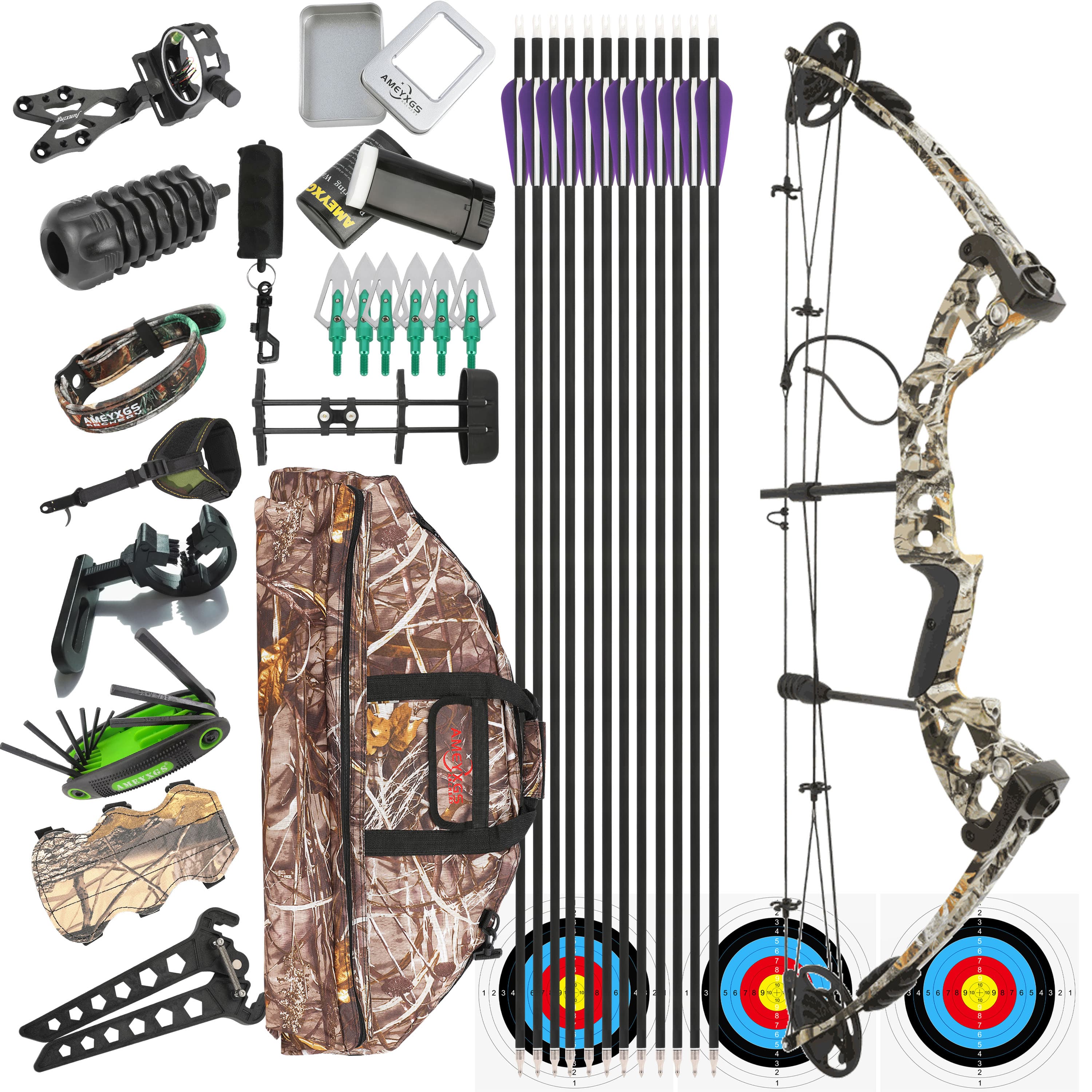 JUNXING M131 Compound Bow Kit Archery Hunting 30-55 Lbs