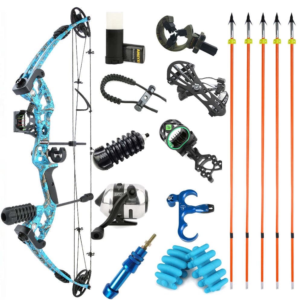 🎯JUNXING M131 Archery Compound Bow Kit Arrows 30-55 Lbs Hunting-AMEYXGS Archery