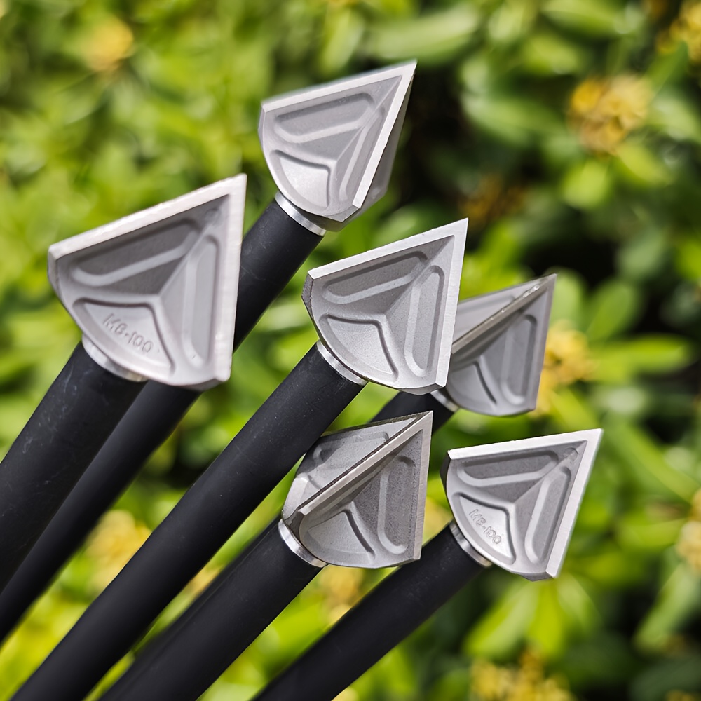 6PCS Archery Broadheads 100 Grain – Stainless Steel Arrowheads for Hunting Bows